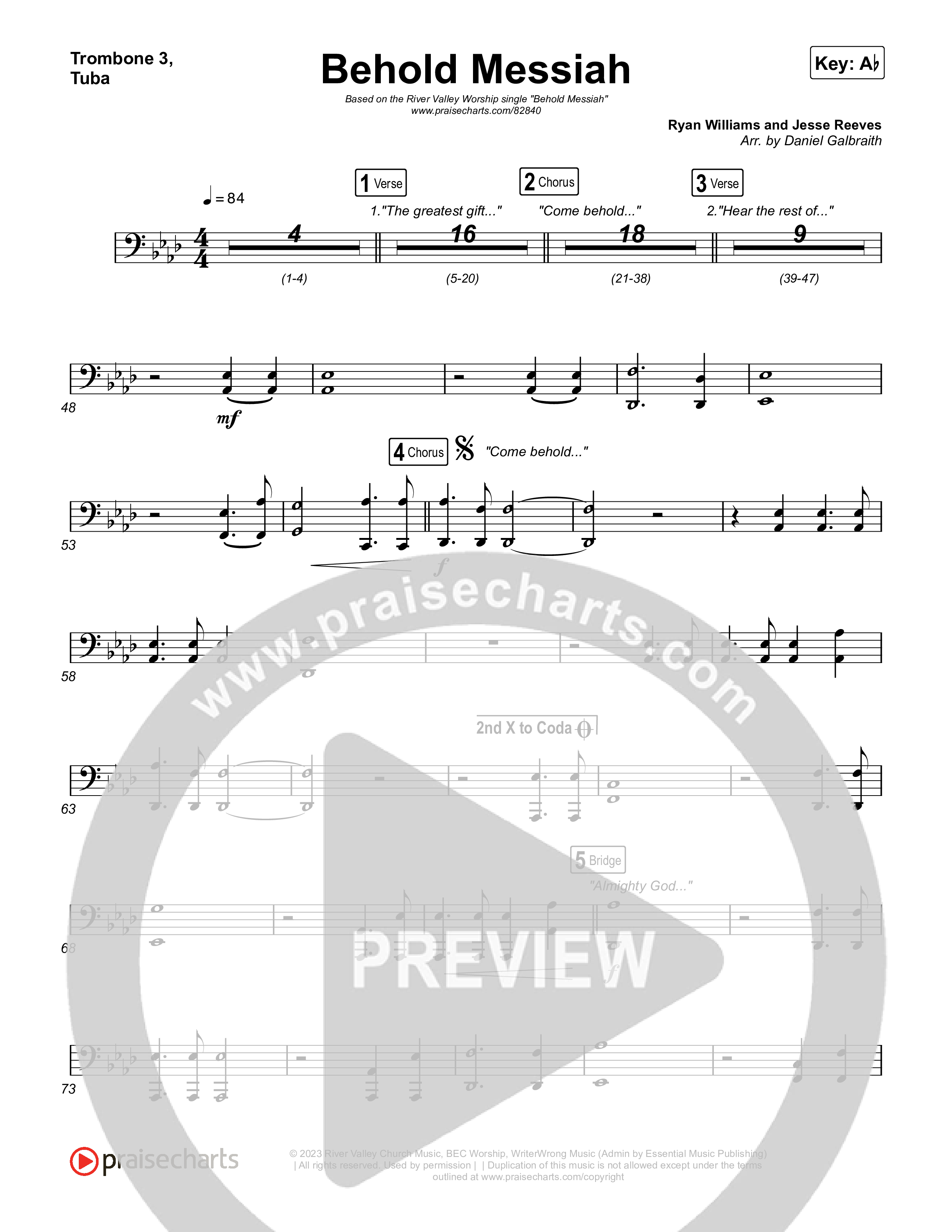 Behold Messiah Trombone 1,2 (River Valley Worship)