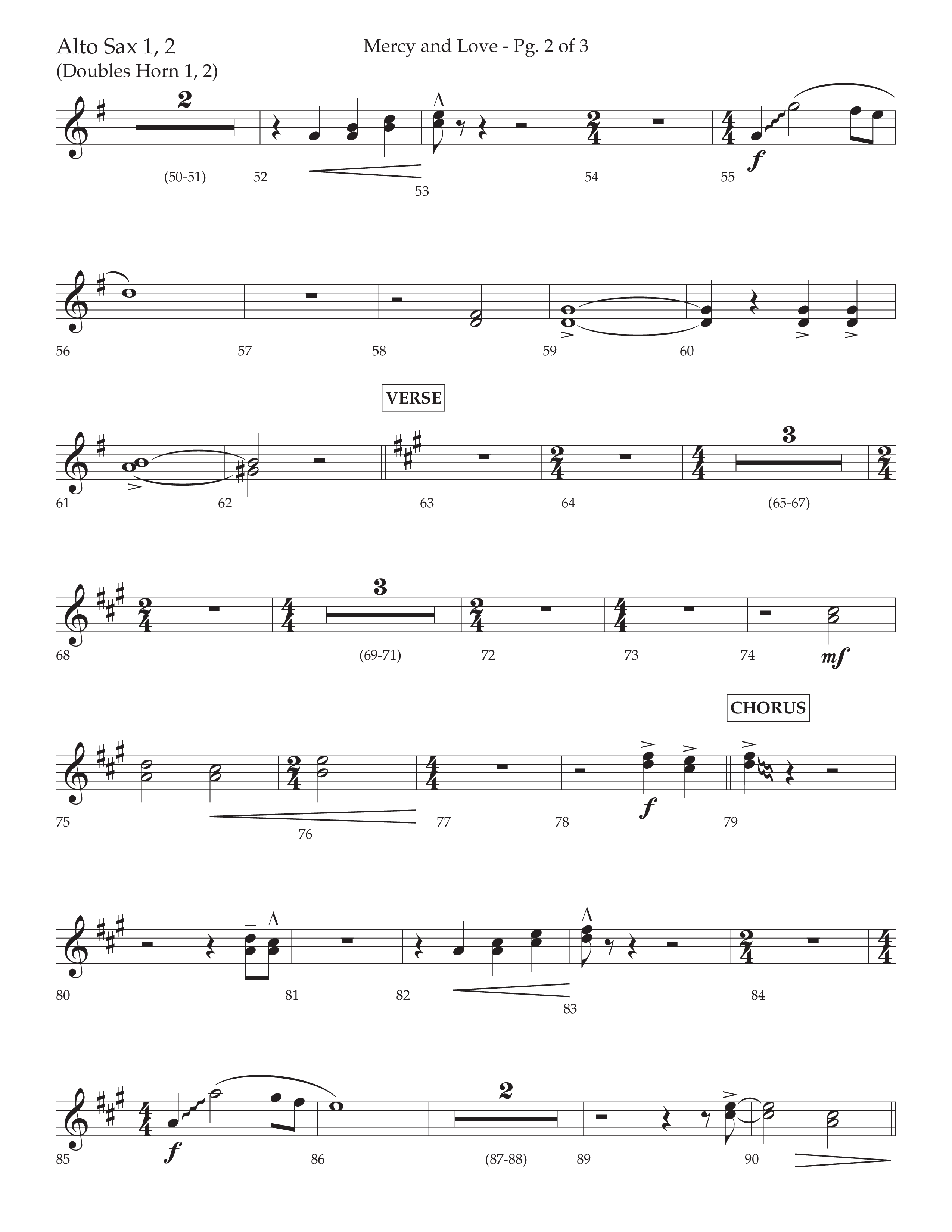 Mercy And Love (Choral Anthem SATB) Alto Sax 1/2 (Lifeway Choral / Arr. Bradley Knight)