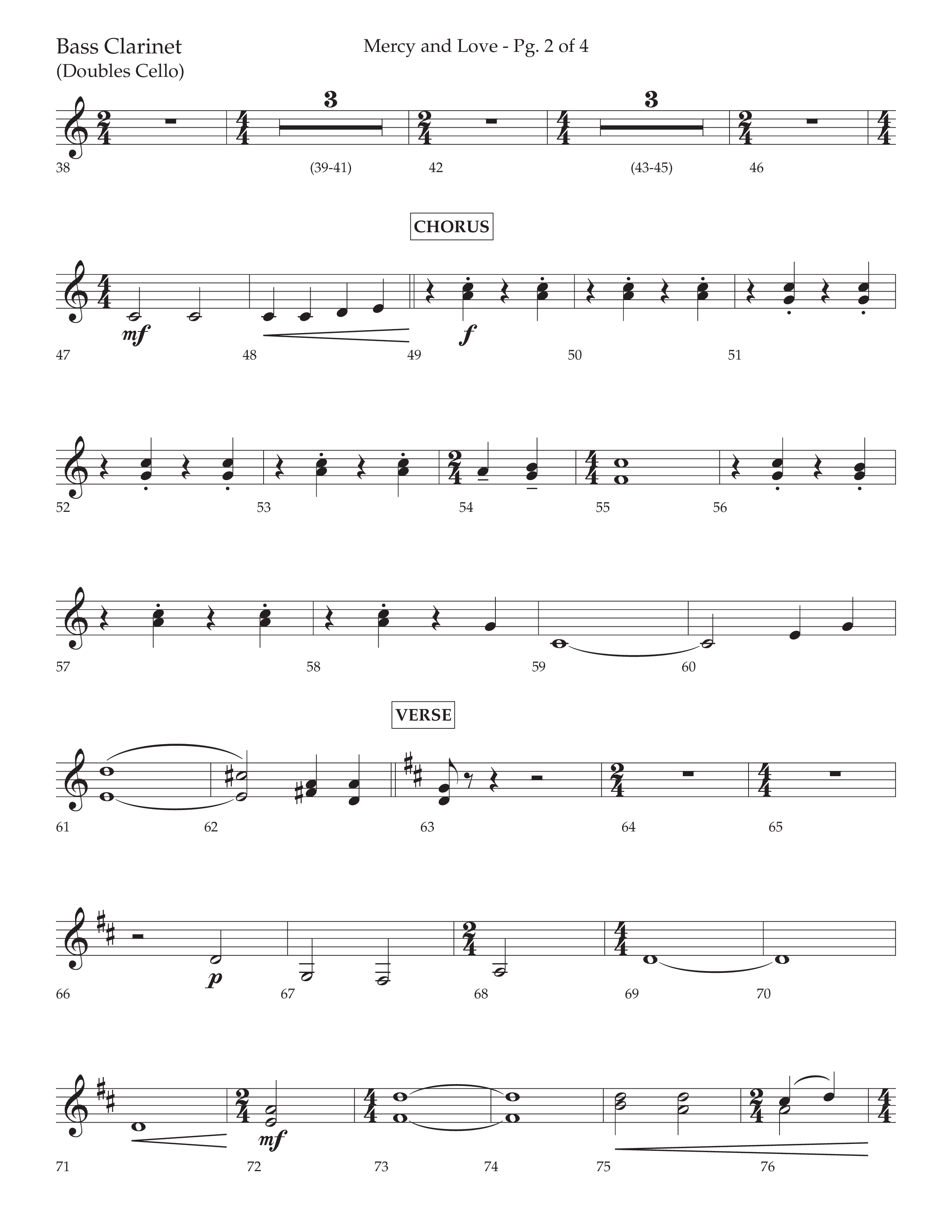 Mercy And Love (Choral Anthem SATB) Bass Clarinet (Lifeway Choral / Arr. Bradley Knight)