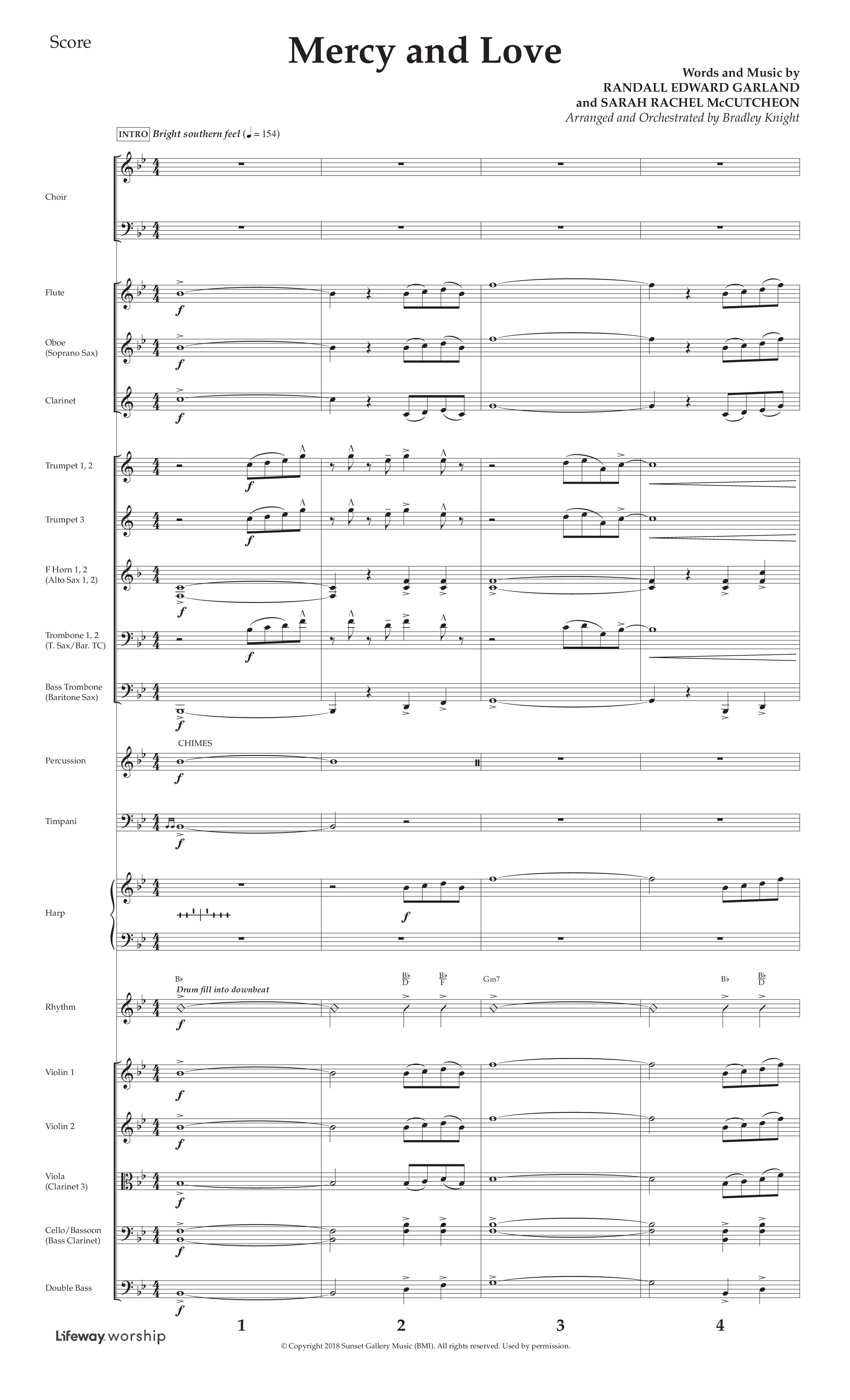 Mercy And Love (Choral Anthem SATB) Conductor's Score (Lifeway Choral / Arr. Bradley Knight)