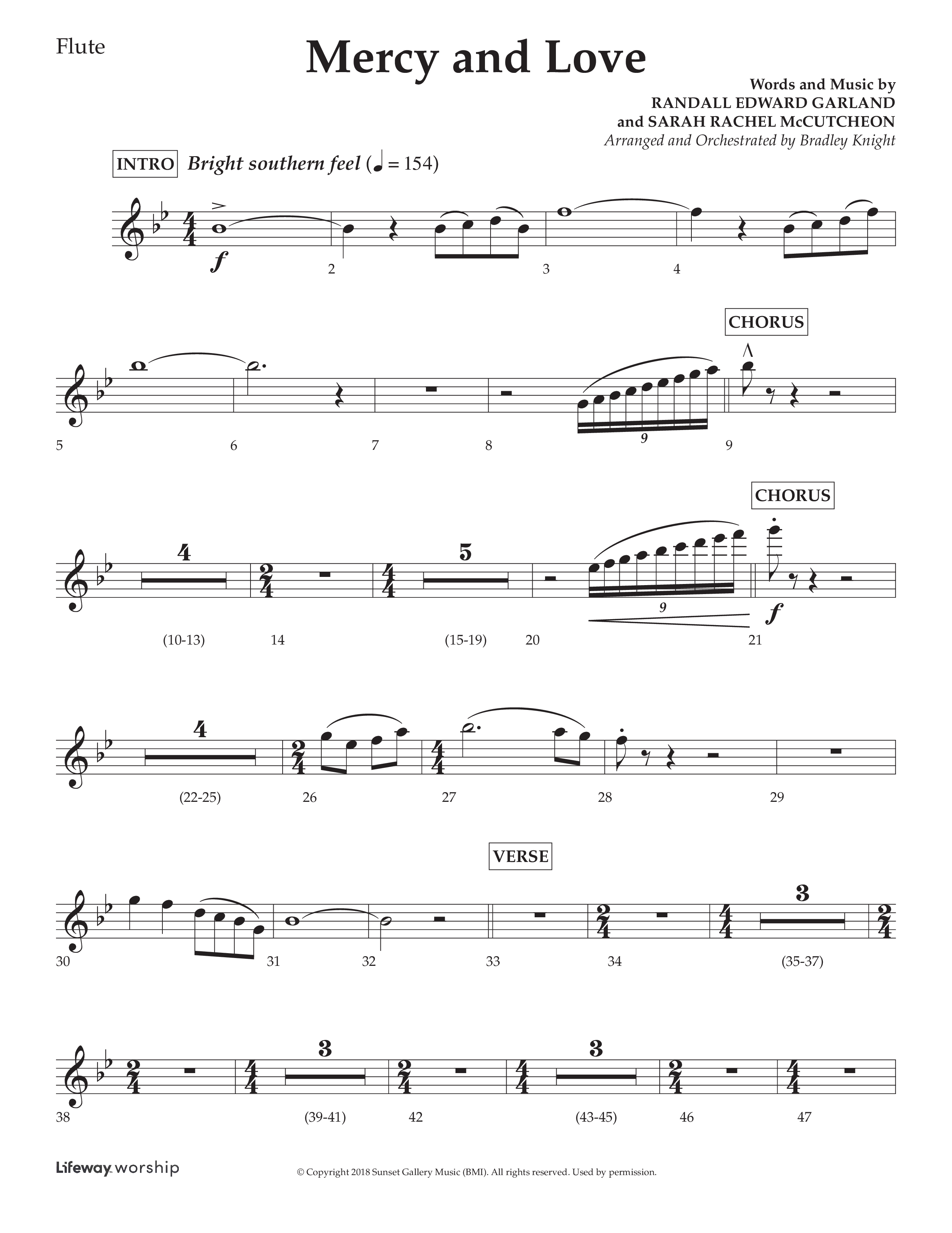 Mercy And Love (Choral Anthem SATB) Flute (Lifeway Choral / Arr. Bradley Knight)