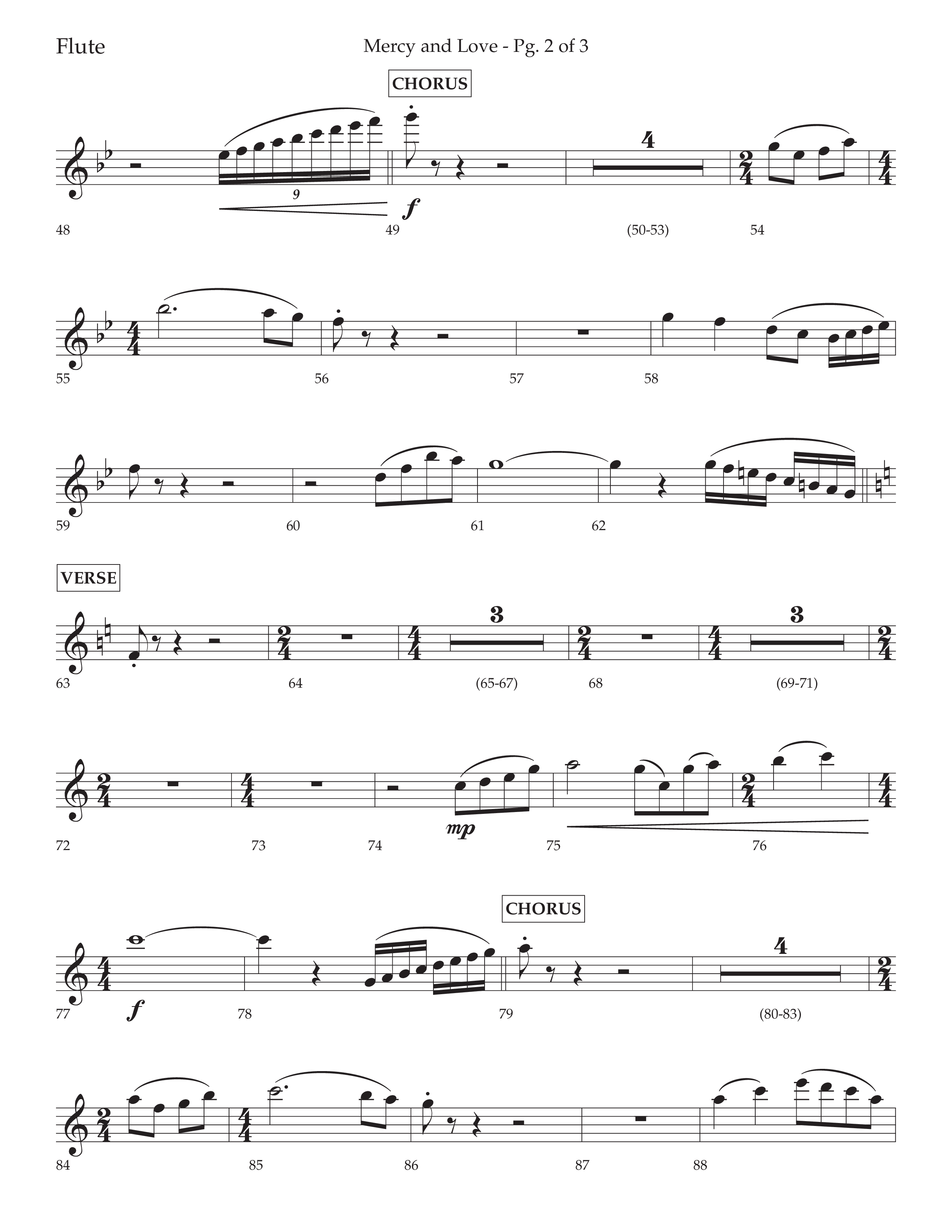 Mercy And Love (Choral Anthem SATB) Flute (Lifeway Choral / Arr. Bradley Knight)