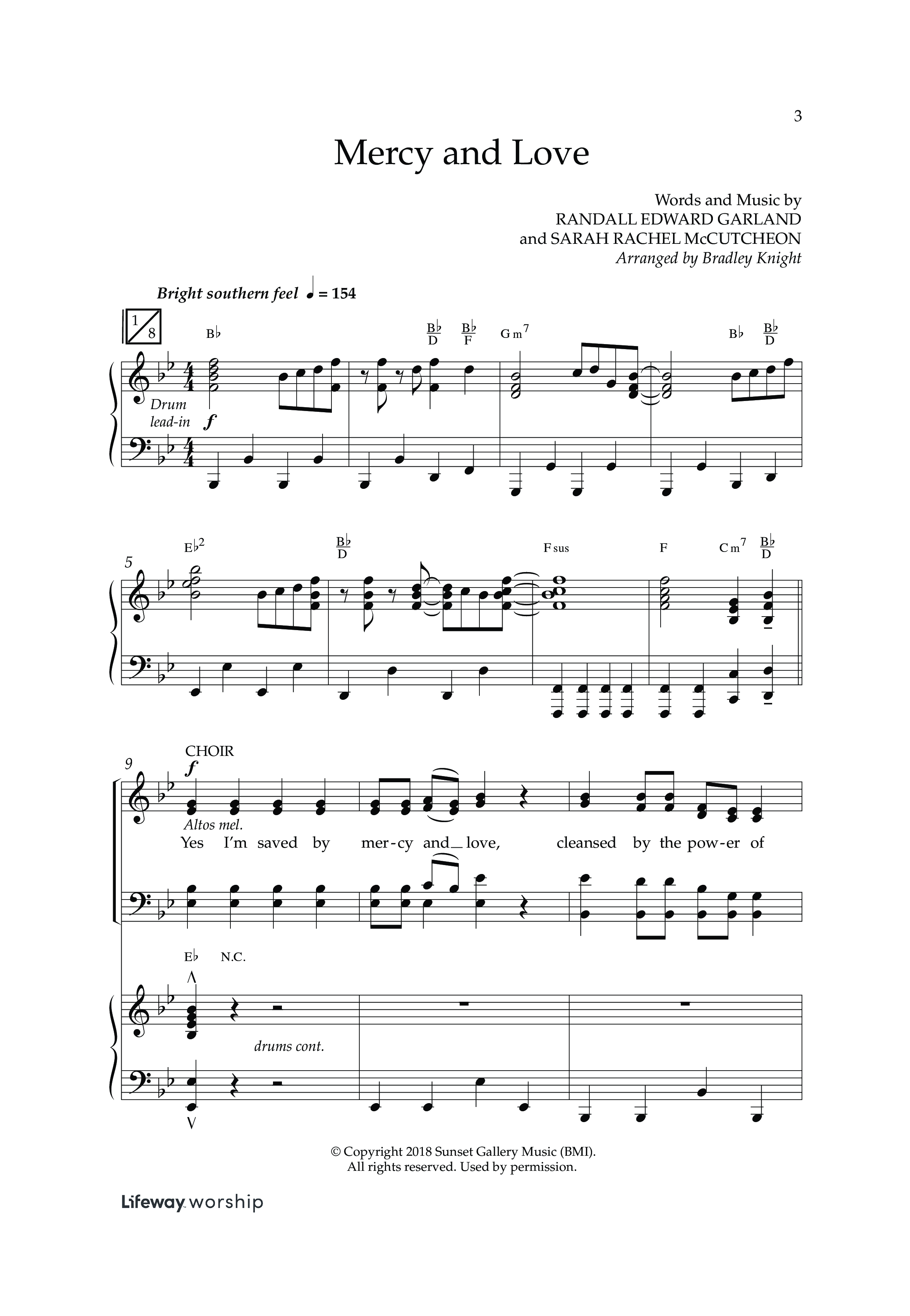 Mercy And Love (Choral Anthem SATB) Anthem (SATB/Piano) (Lifeway Choral / Arr. Bradley Knight)