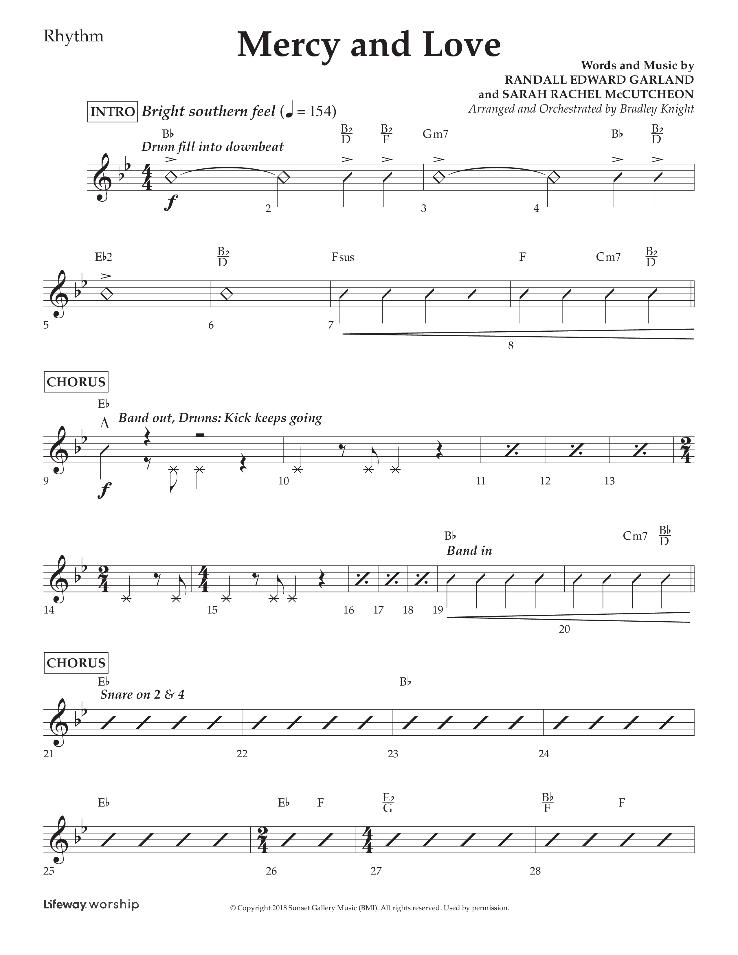 Mercy And Love (Choral Anthem SATB) Lead Melody & Rhythm (Lifeway Choral / Arr. Bradley Knight)