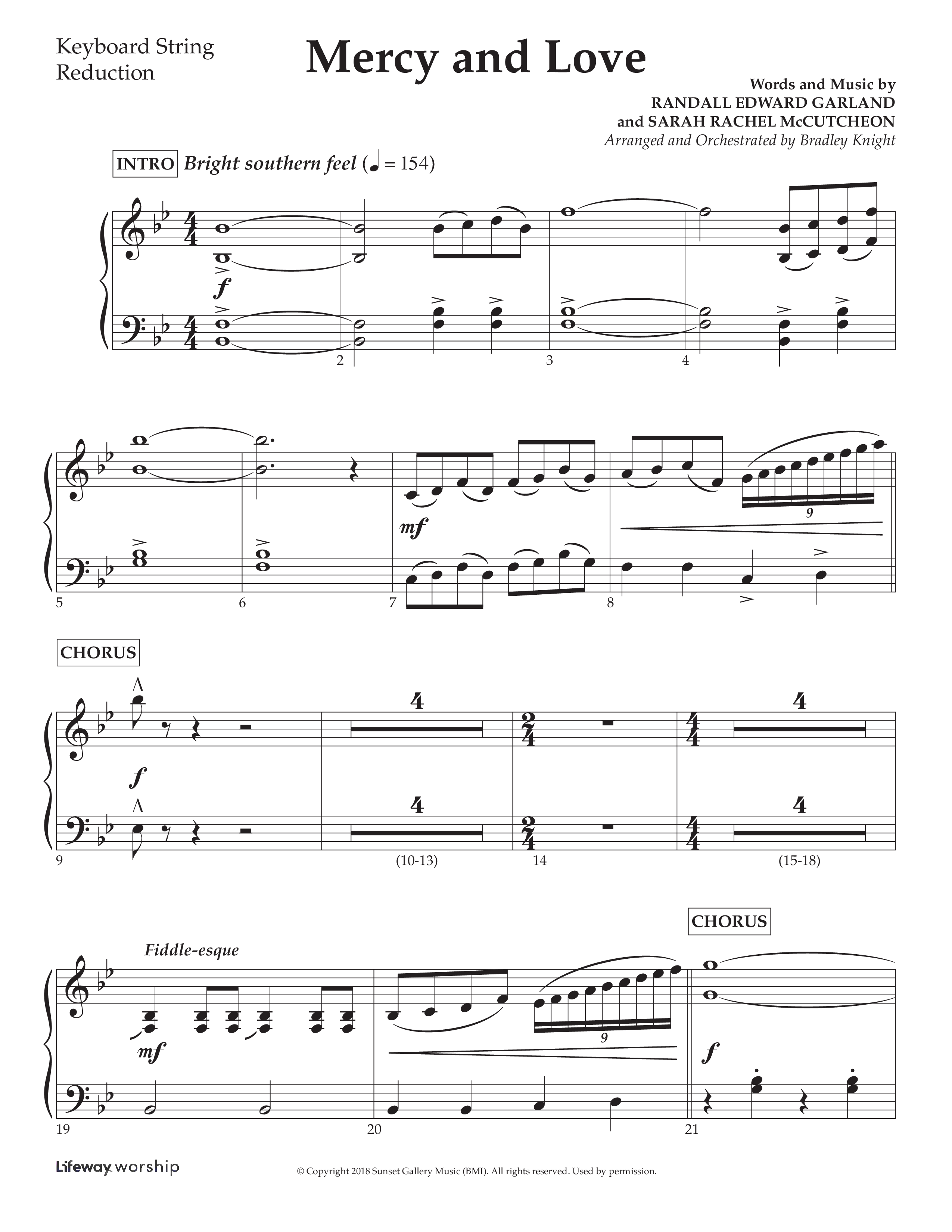 Mercy And Love (Choral Anthem SATB) String Reduction (Lifeway Choral / Arr. Bradley Knight)