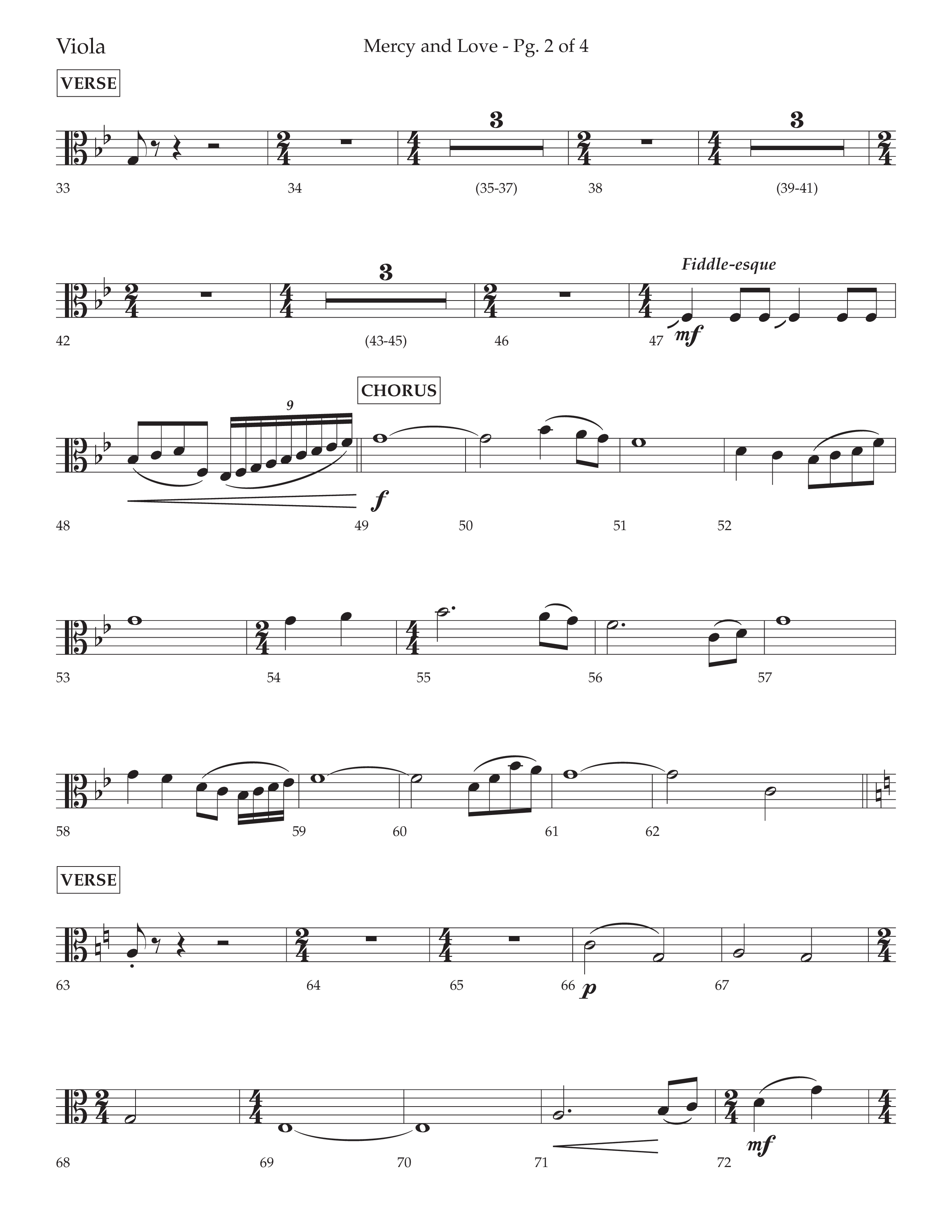 Mercy And Love (Choral Anthem SATB) Viola (Lifeway Choral / Arr. Bradley Knight)