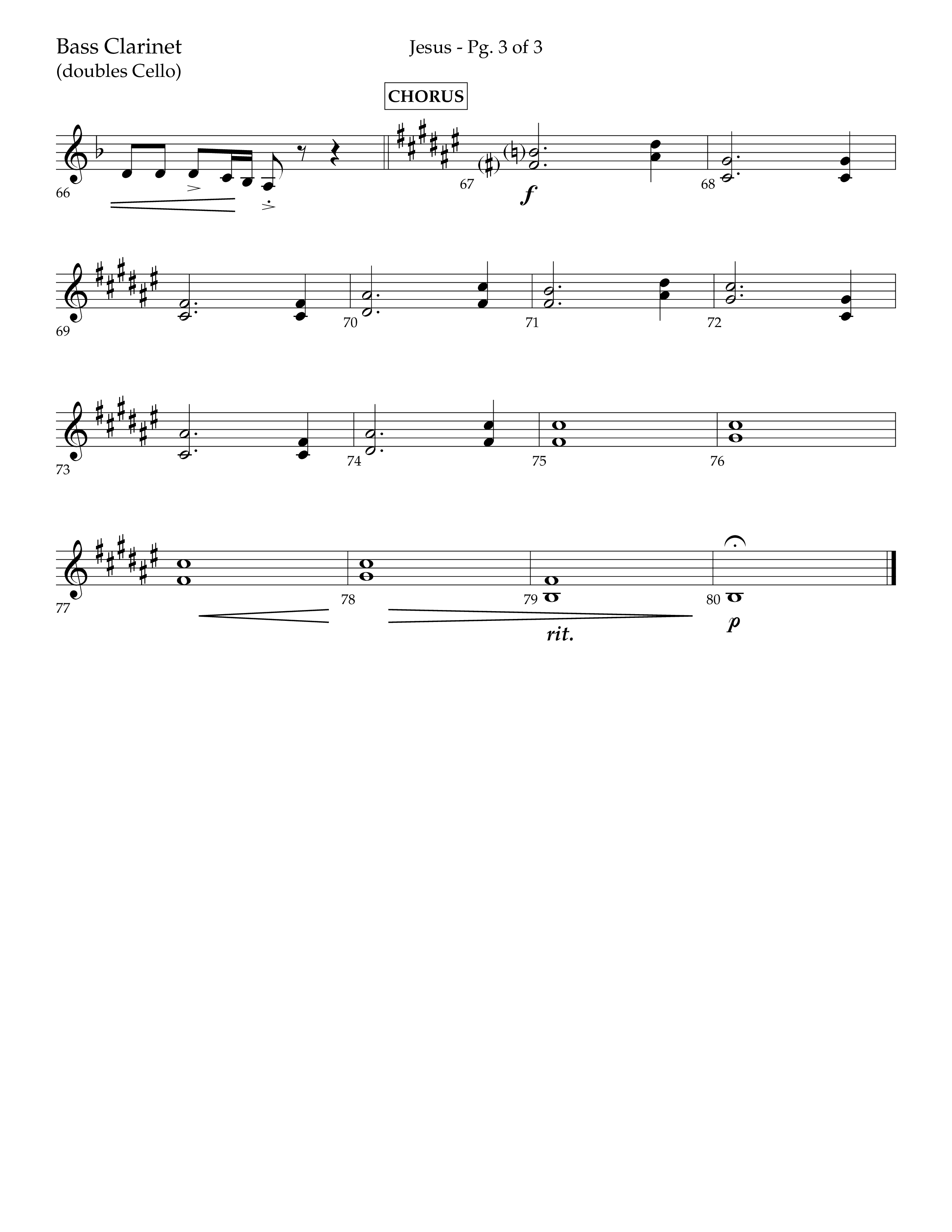 Jesus (Choral Anthem SATB) Bass Clarinet (Lifeway Choral / Arr. Jay Rouse)