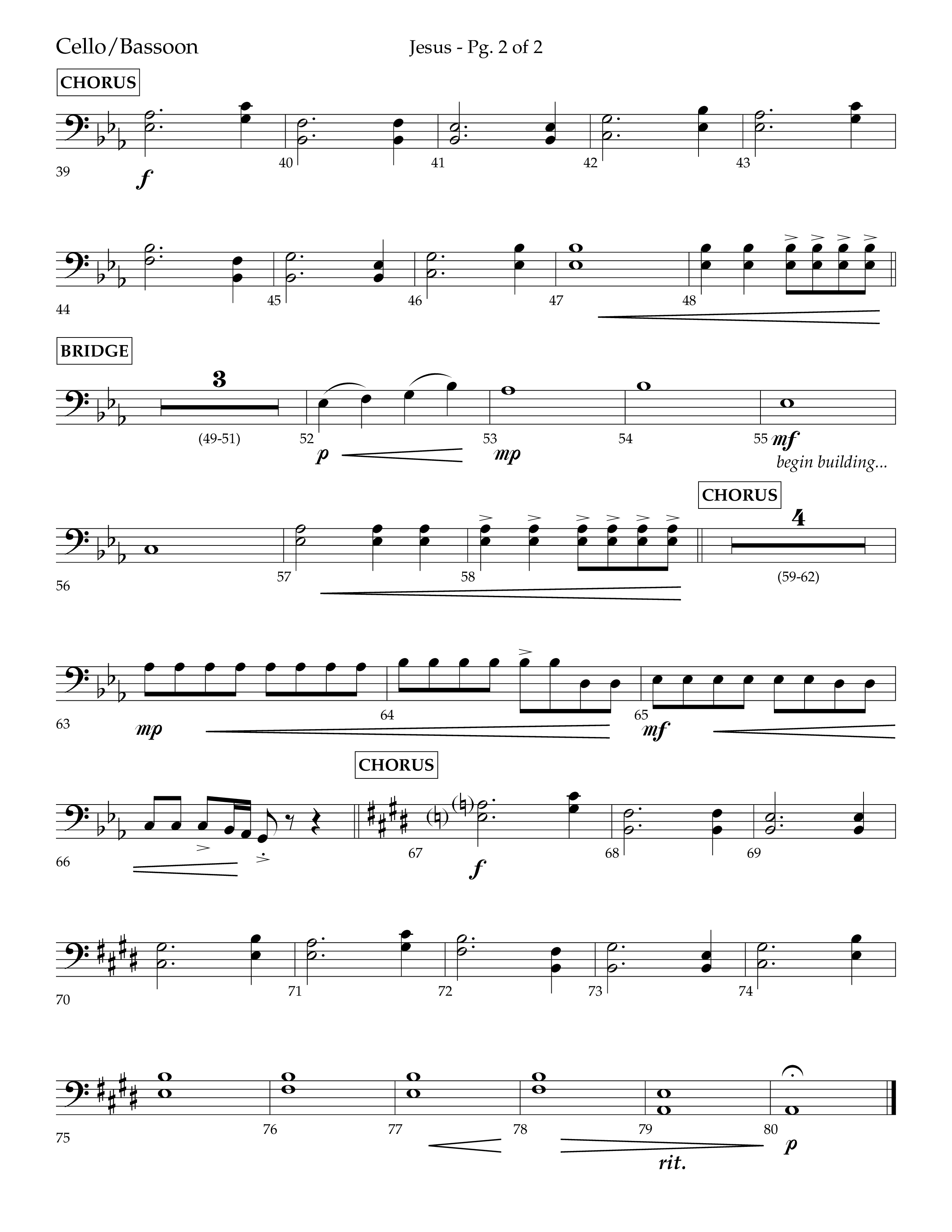 Jesus (Choral Anthem SATB) Cello (Lifeway Choral / Arr. Jay Rouse)
