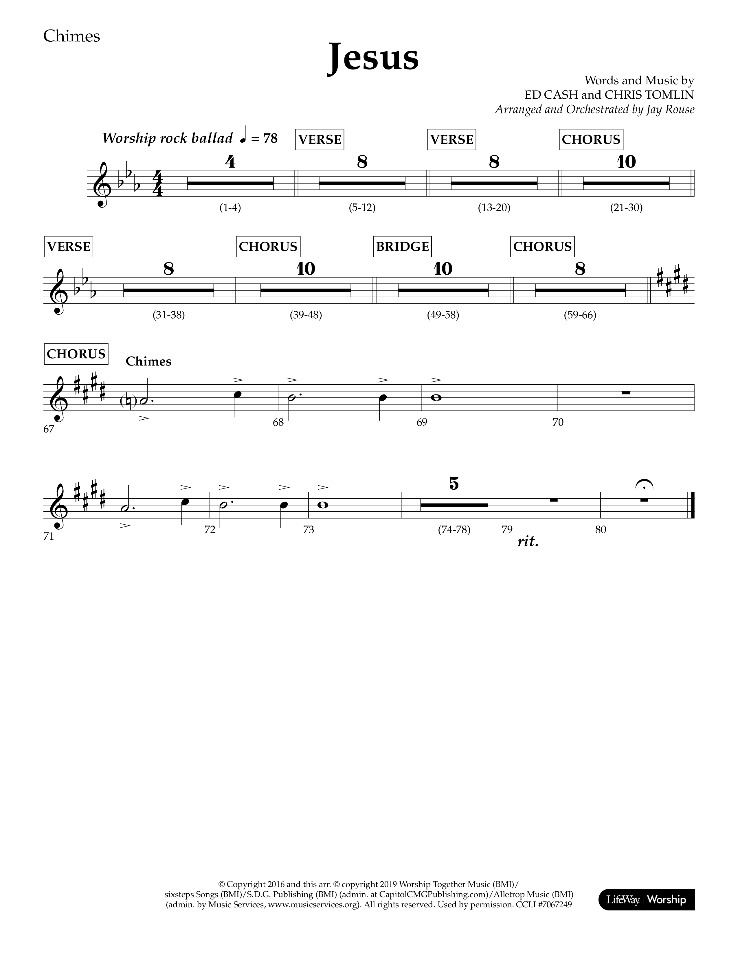 Jesus (Choral Anthem SATB) Chimes (Lifeway Choral / Arr. Jay Rouse)