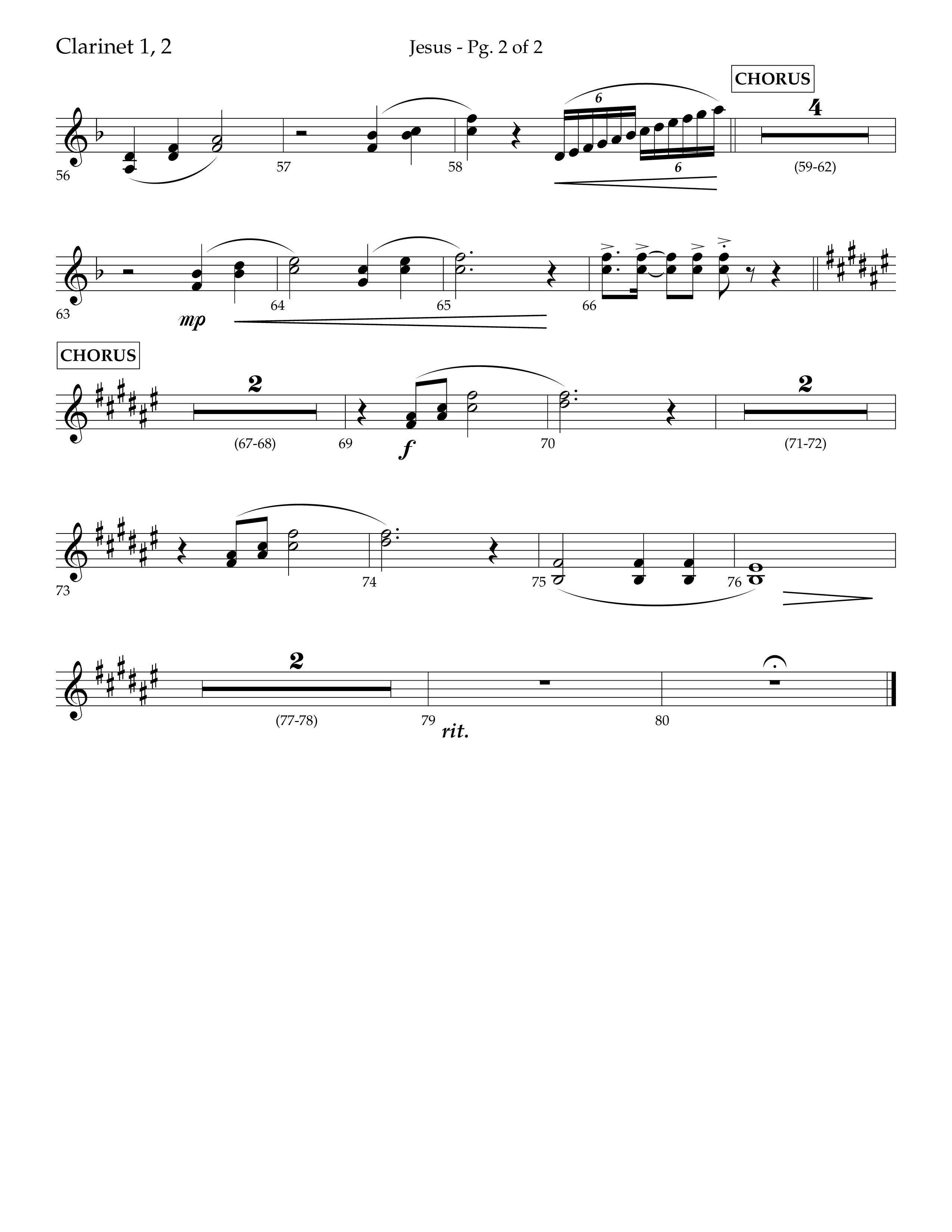 Jesus (Choral Anthem SATB) Clarinet 1/2 (Lifeway Choral / Arr. Jay Rouse)