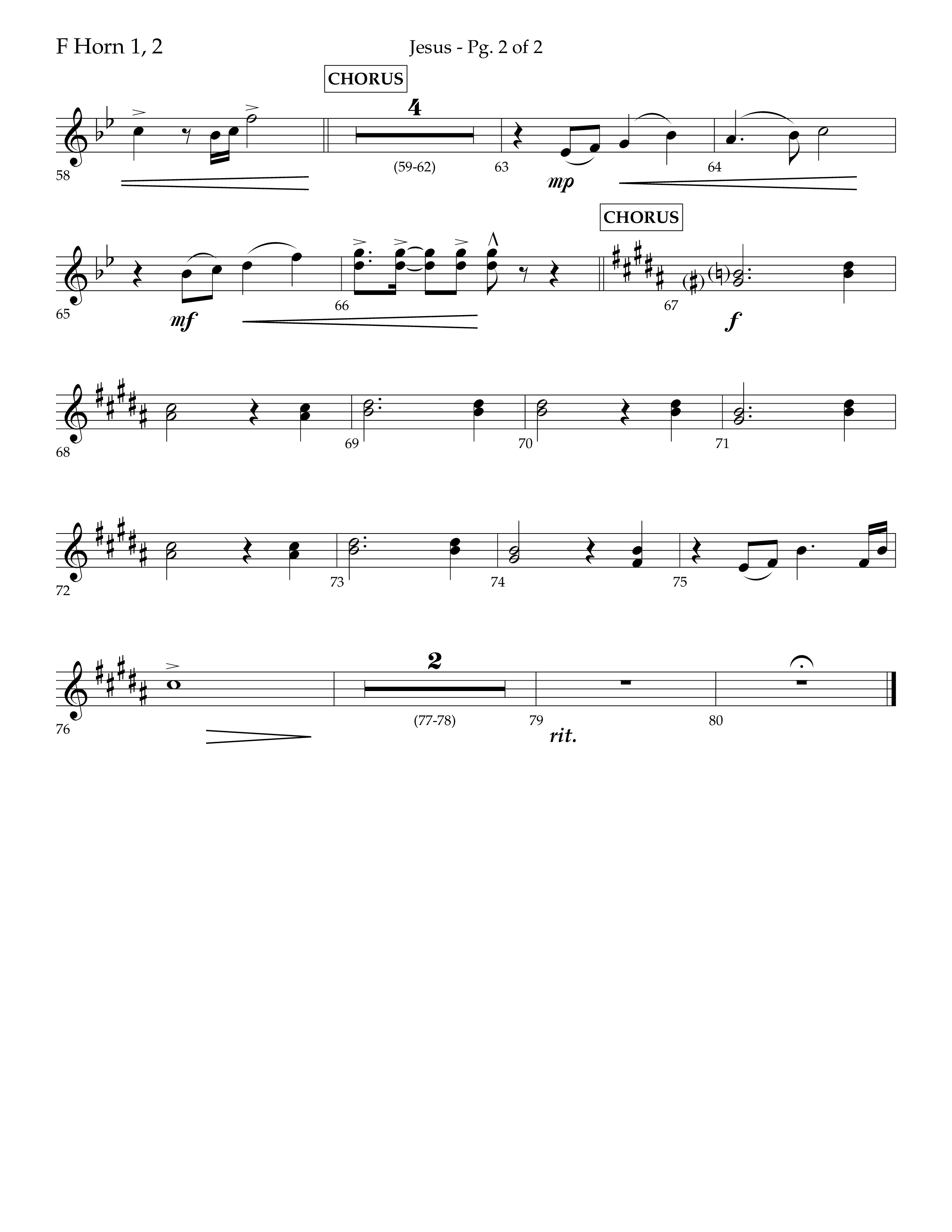 Jesus (Choral Anthem SATB) French Horn 1/2 (Lifeway Choral / Arr. Jay Rouse)