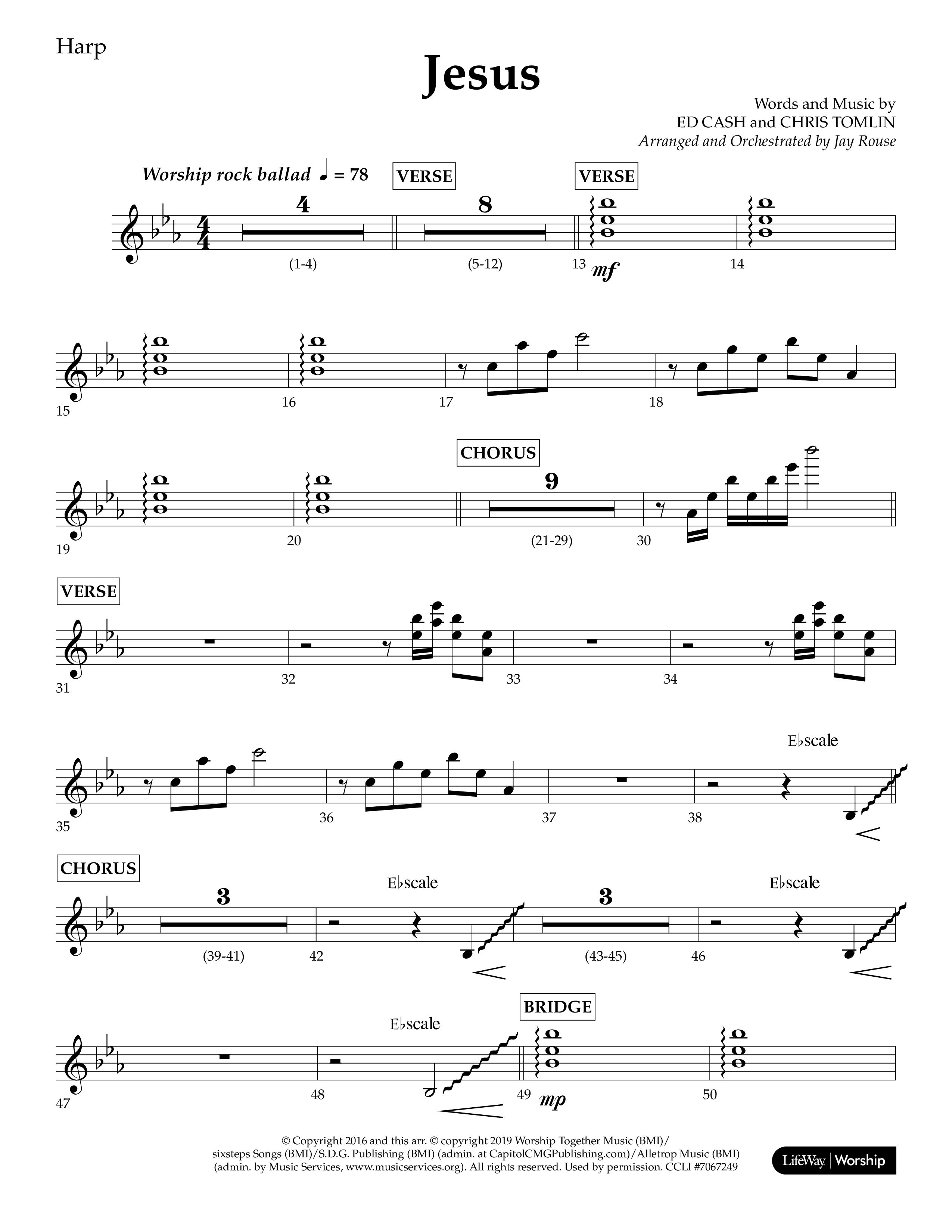 Jesus (Choral Anthem SATB) Harp (Lifeway Choral / Arr. Jay Rouse)