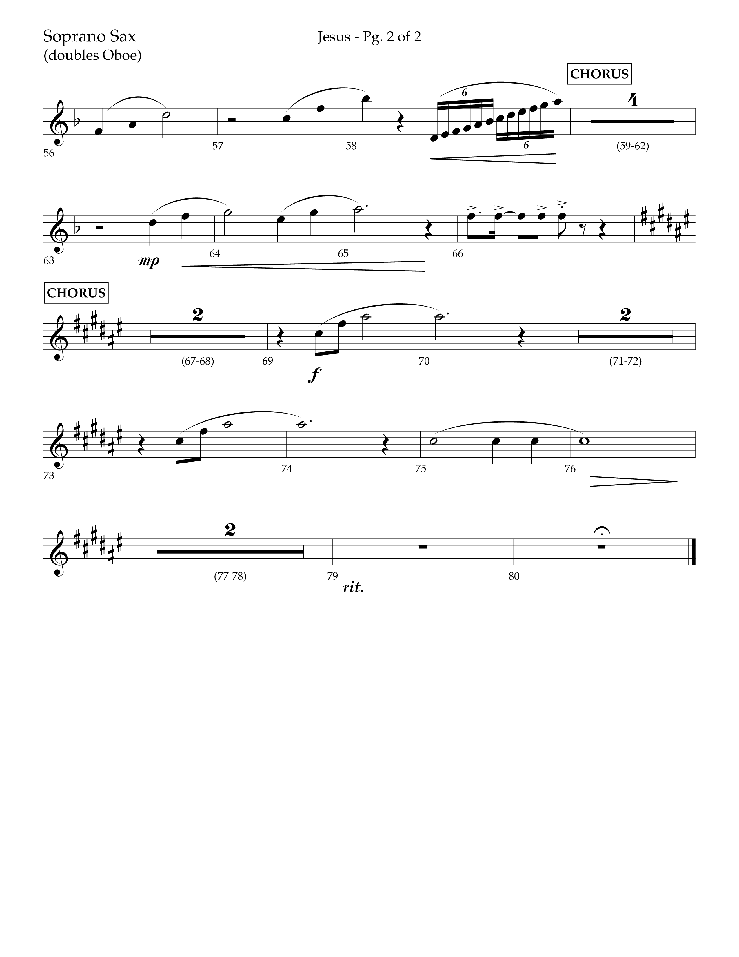 Jesus (Choral Anthem SATB) Soprano Sax (Lifeway Choral / Arr. Jay Rouse)