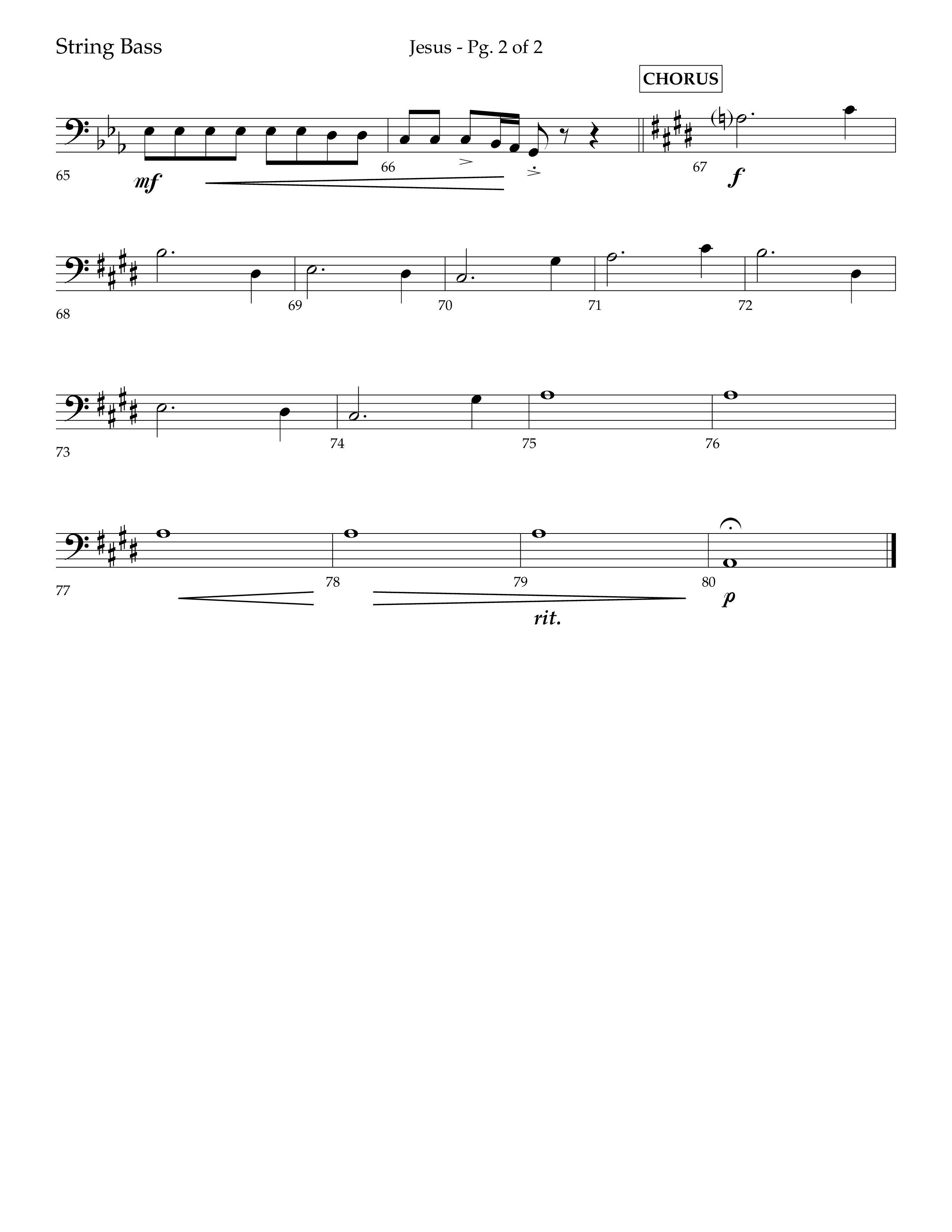 Jesus (Choral Anthem SATB) String Bass (Lifeway Choral / Arr. Jay Rouse)