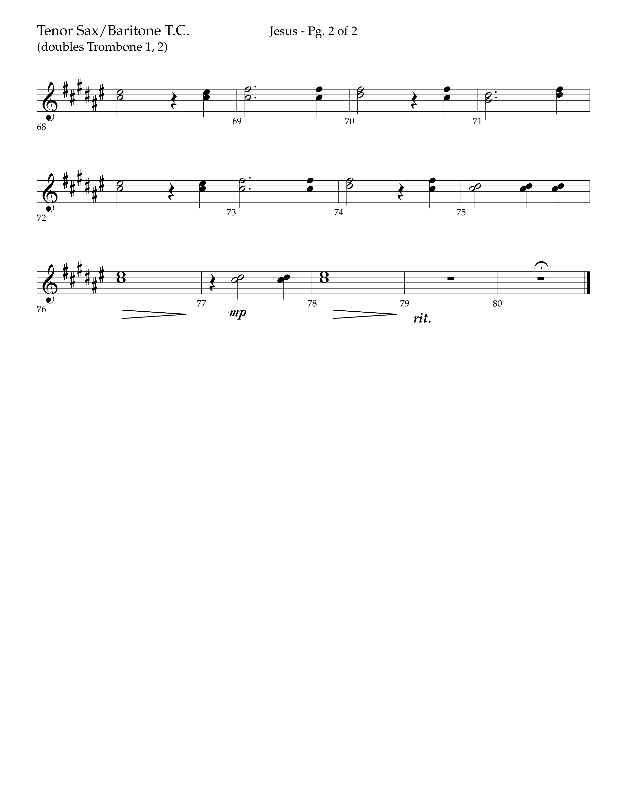 Jesus (Choral Anthem SATB) Tenor Sax/Baritone T.C. (Lifeway Choral / Arr. Jay Rouse)