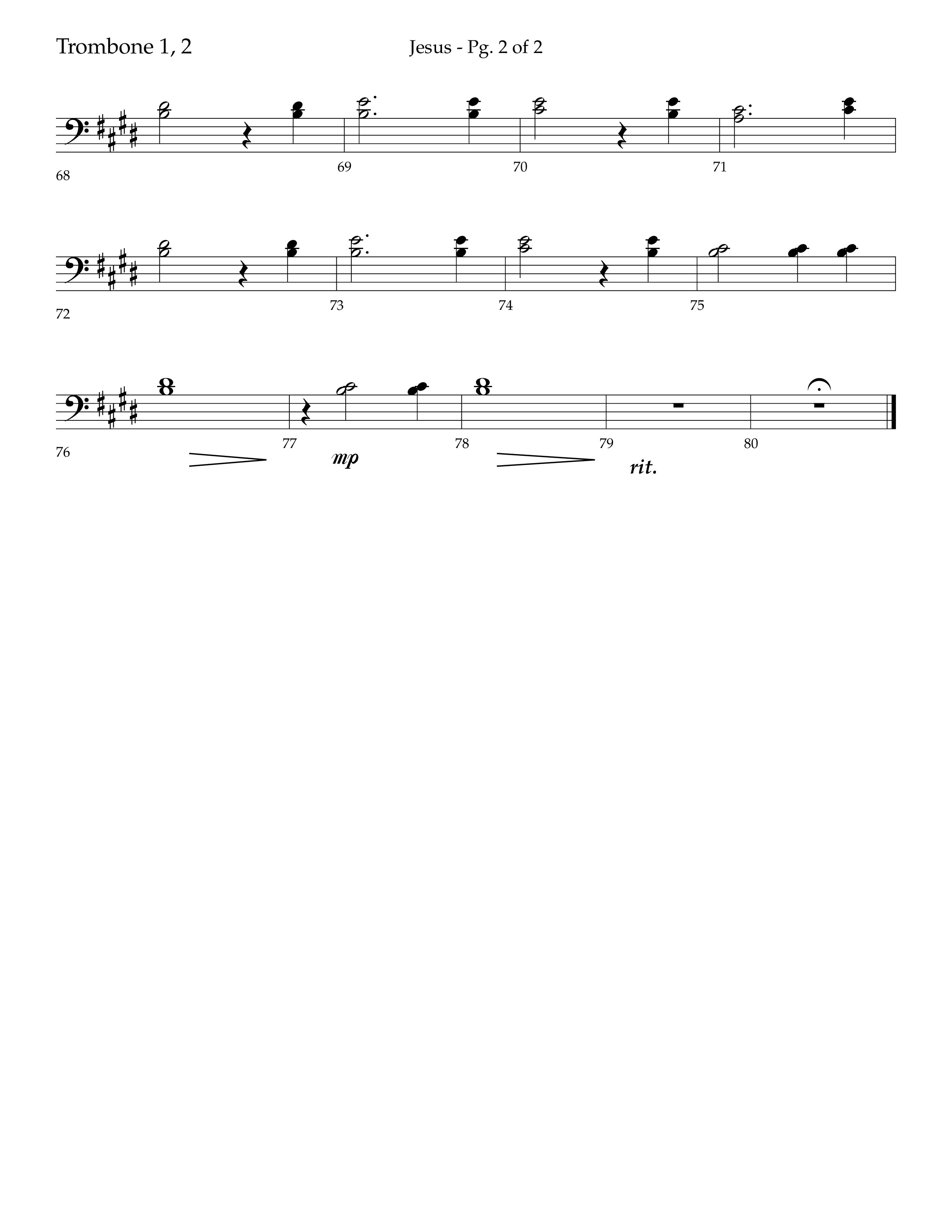 Jesus (Choral Anthem SATB) Trombone 1/2 (Lifeway Choral / Arr. Jay Rouse)