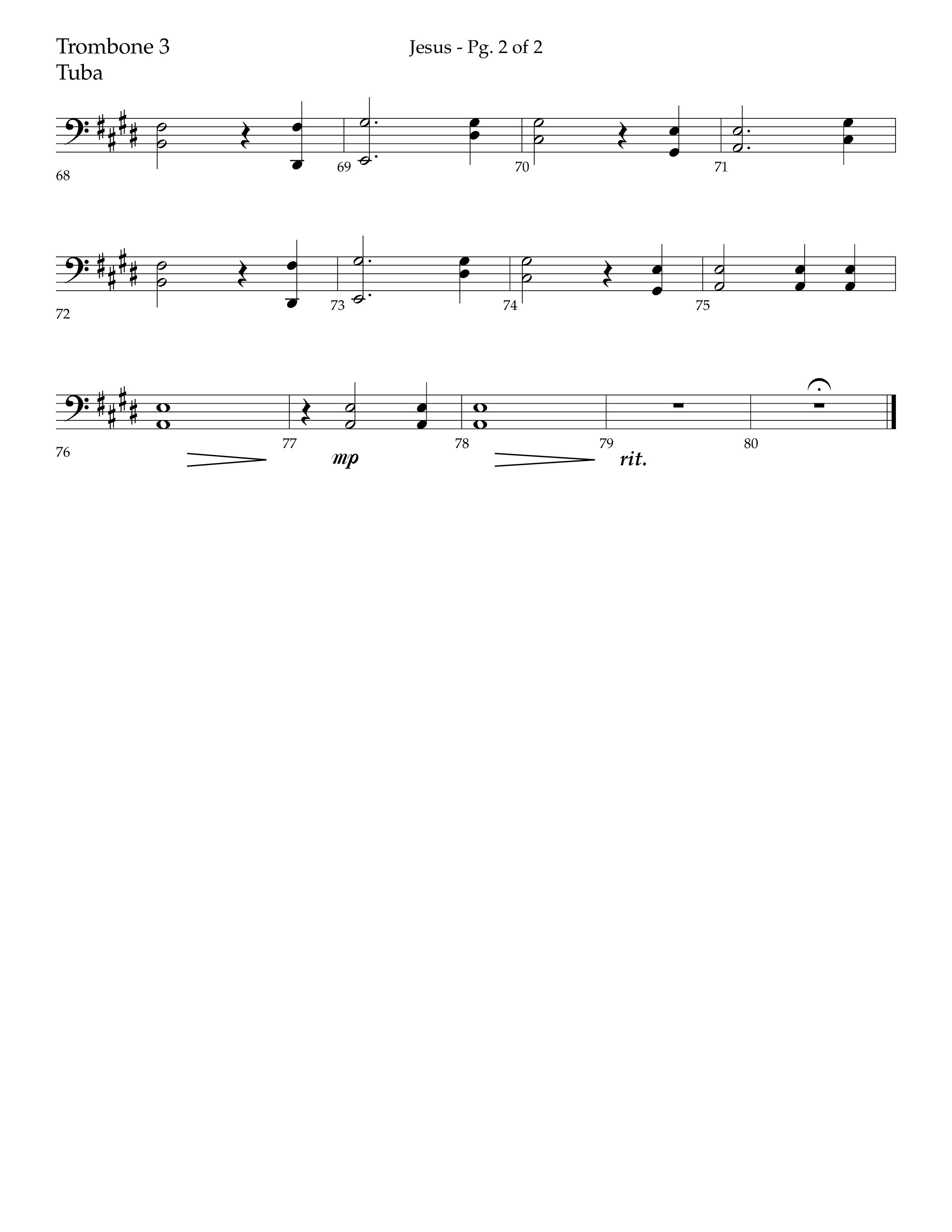 Jesus (Choral Anthem SATB) Trombone 3/Tuba (Lifeway Choral / Arr. Jay Rouse)