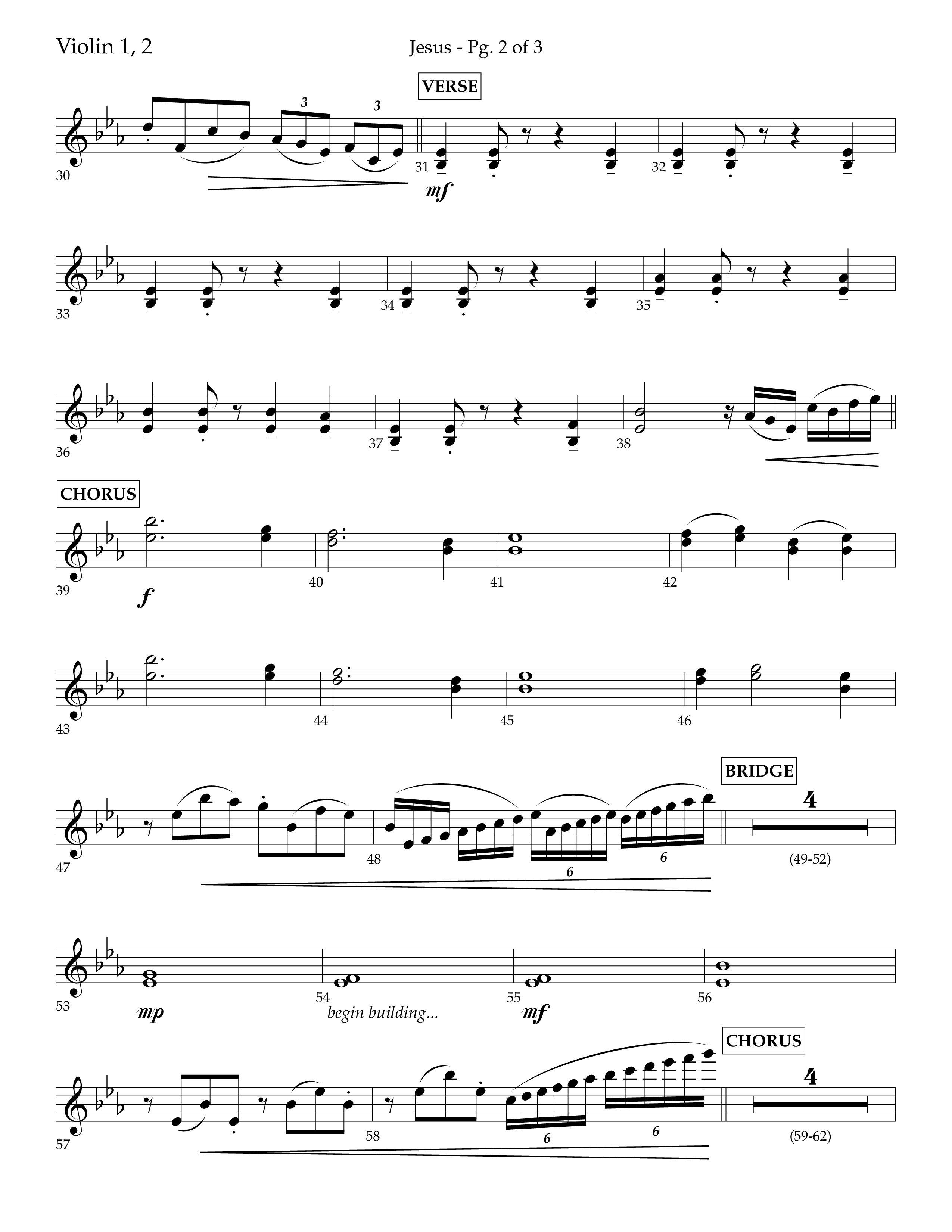 Jesus (Choral Anthem SATB) Violin 1/2 (Lifeway Choral / Arr. Jay Rouse)