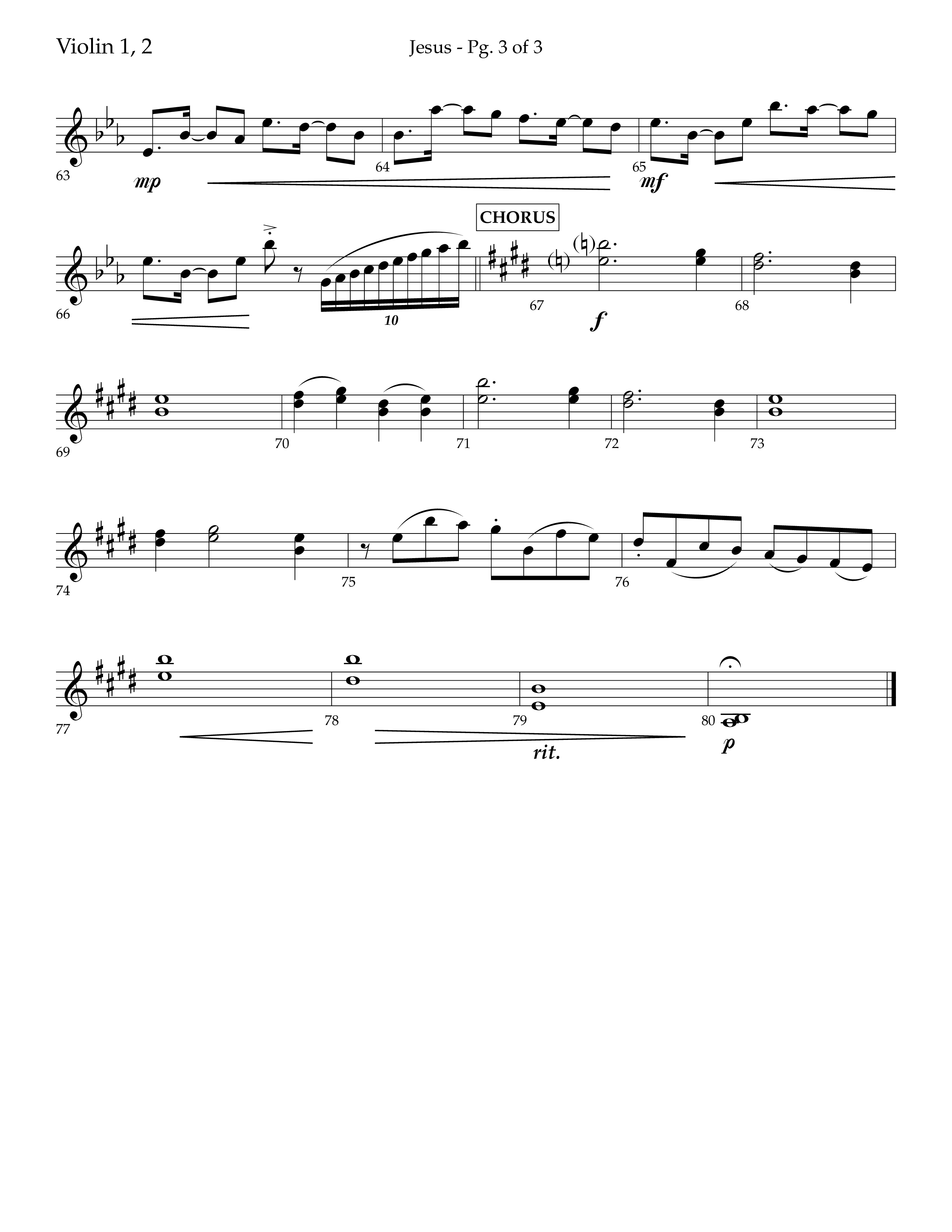 Jesus (Choral Anthem SATB) Violin 1/2 (Lifeway Choral / Arr. Jay Rouse)