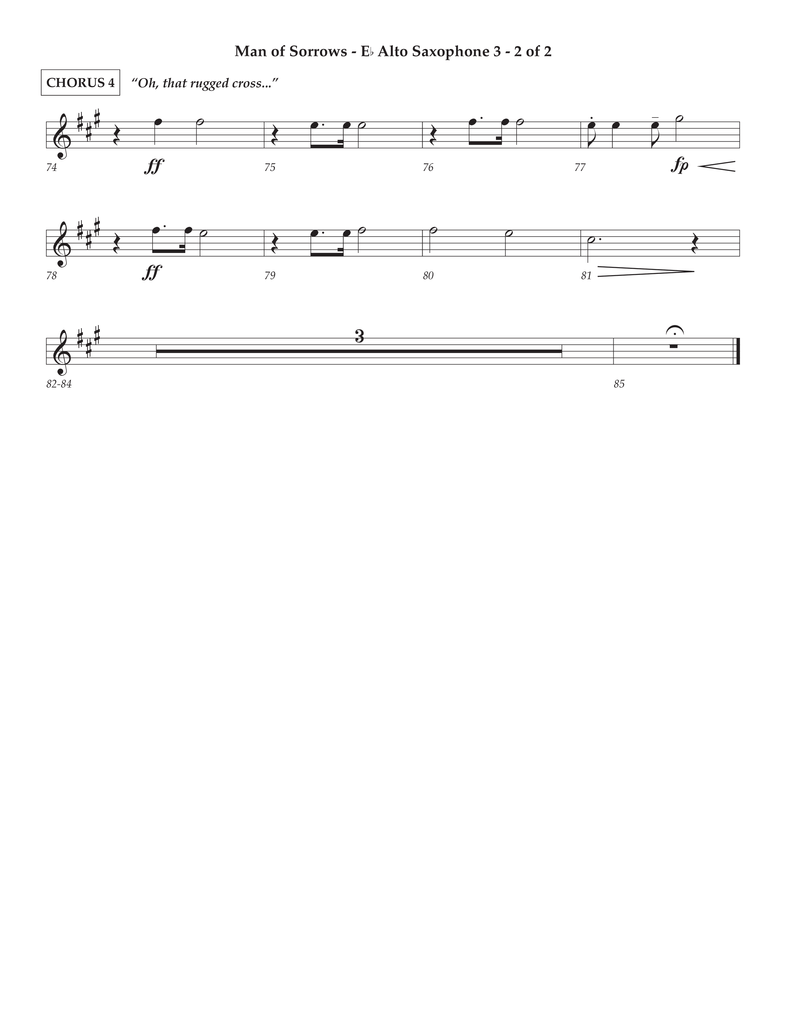 Man Of Sorrows (Choral Anthem SATB) Alto Sax (Lifeway Choral / Arr. Cliff Duren / Orch. Keith Christopher)
