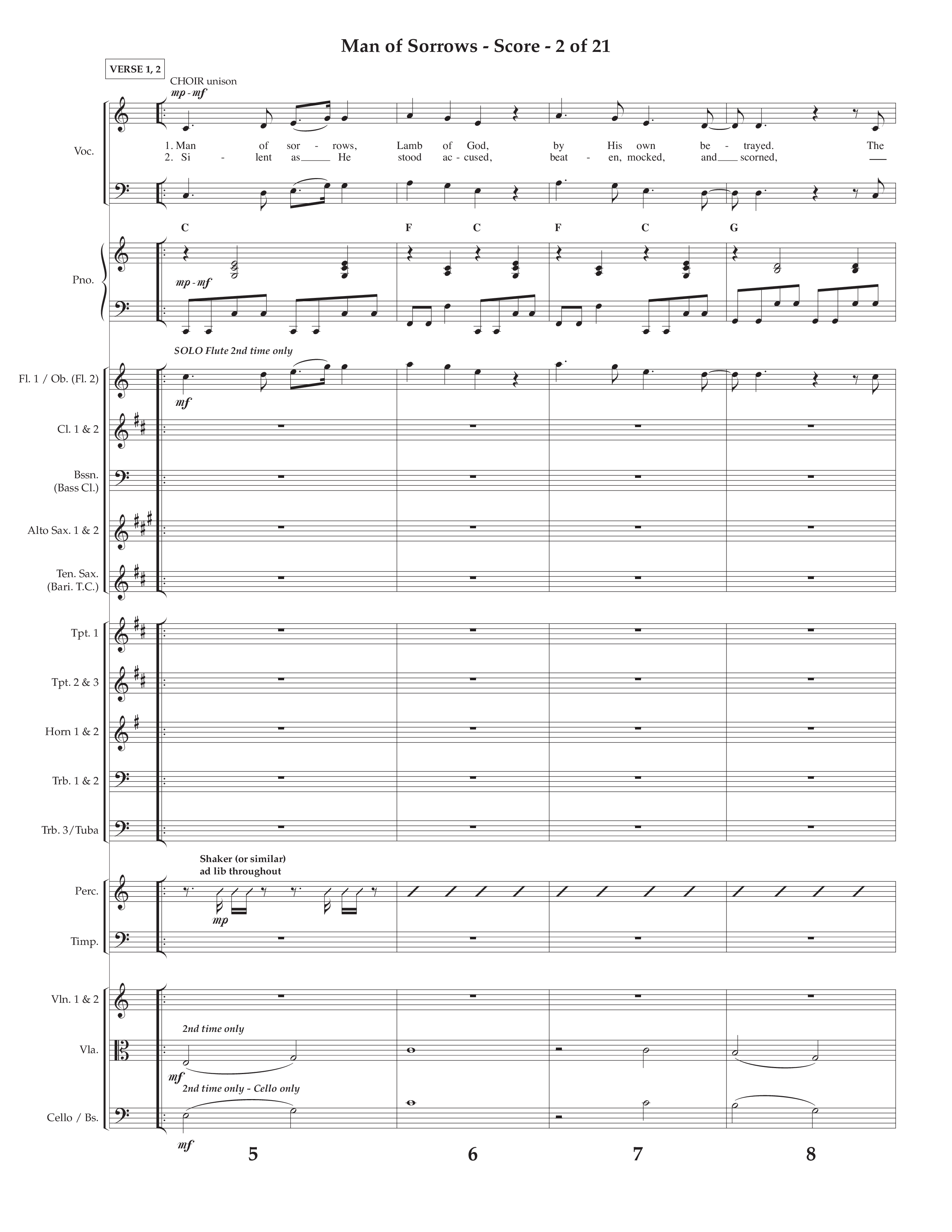 Man Of Sorrows (Choral Anthem SATB) Conductor's Score (Lifeway Choral / Arr. Cliff Duren / Orch. Keith Christopher)