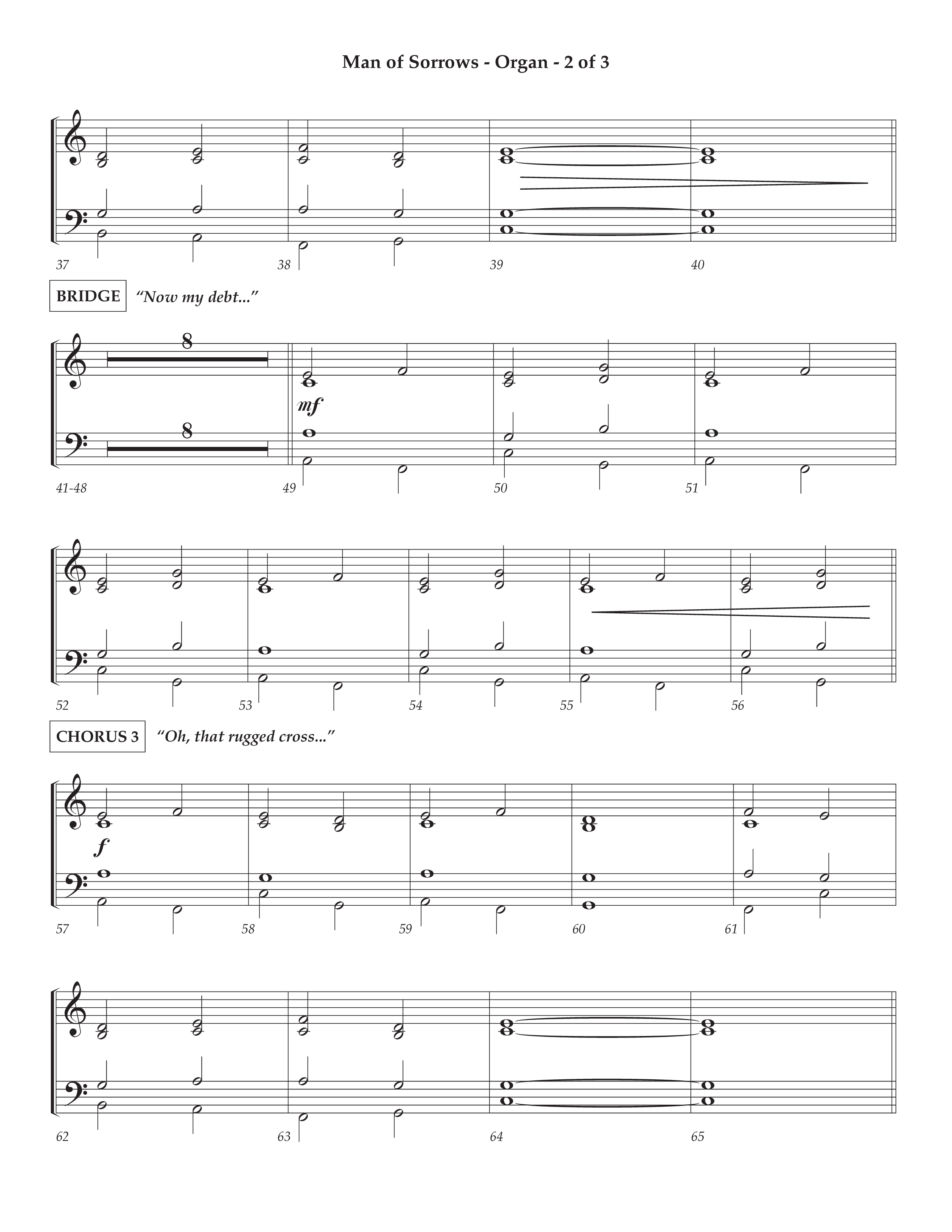 Man Of Sorrows (Choral Anthem SATB) Organ (Lifeway Choral / Arr. Cliff Duren / Orch. Keith Christopher)