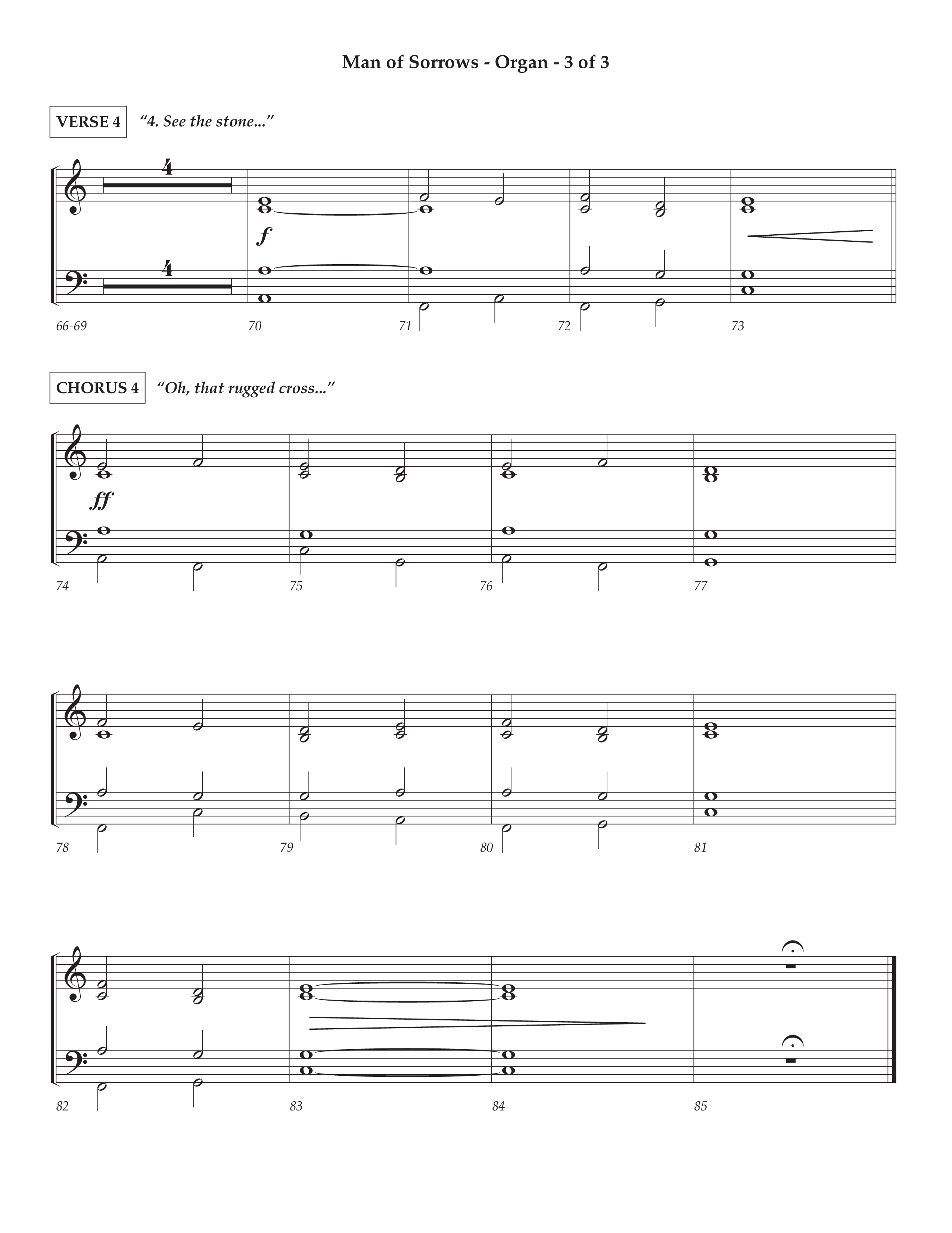 Man Of Sorrows (Choral Anthem SATB) Organ (Lifeway Choral / Arr. Cliff Duren / Orch. Keith Christopher)