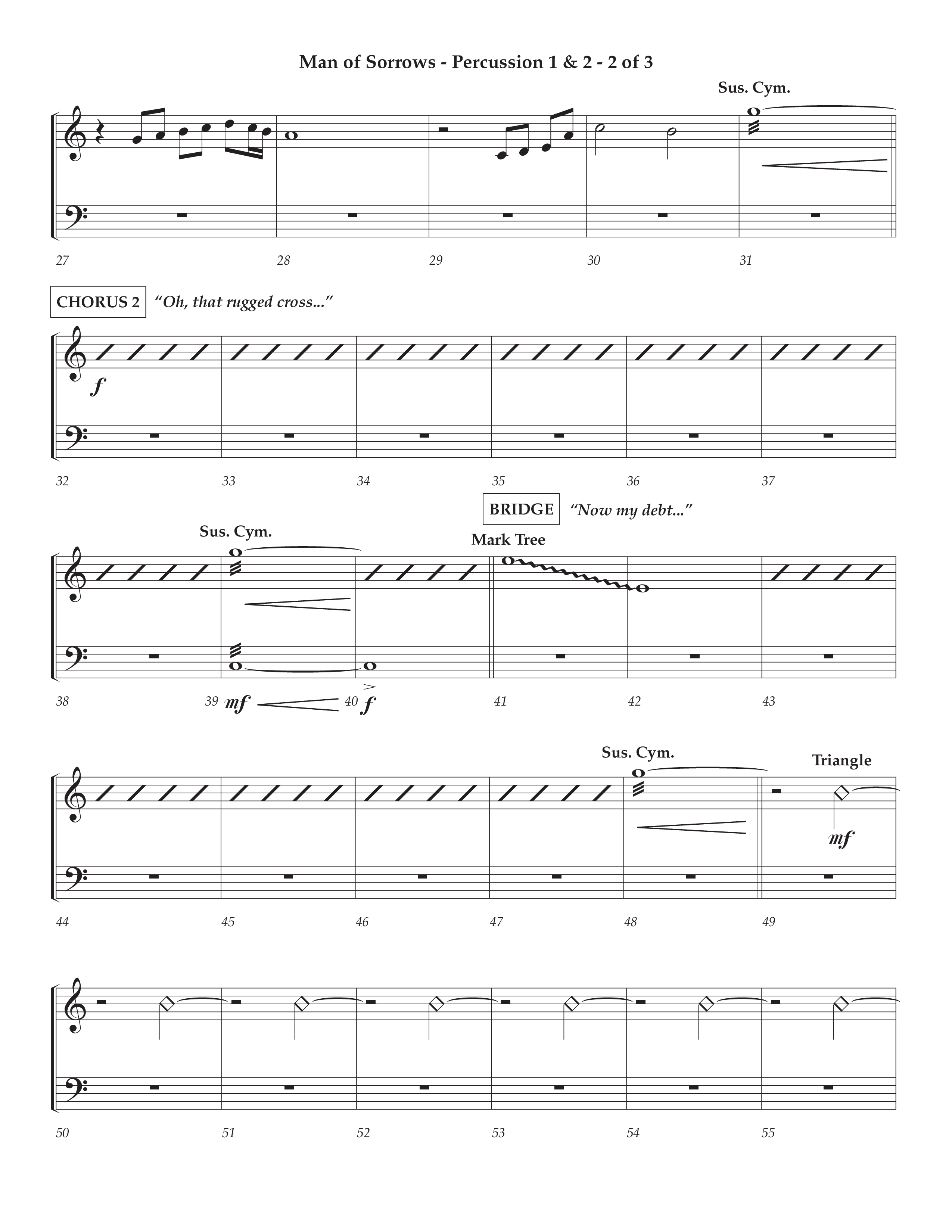 Man Of Sorrows (Choral Anthem SATB) Percussion 1/2 (Lifeway Choral / Arr. Cliff Duren / Orch. Keith Christopher)