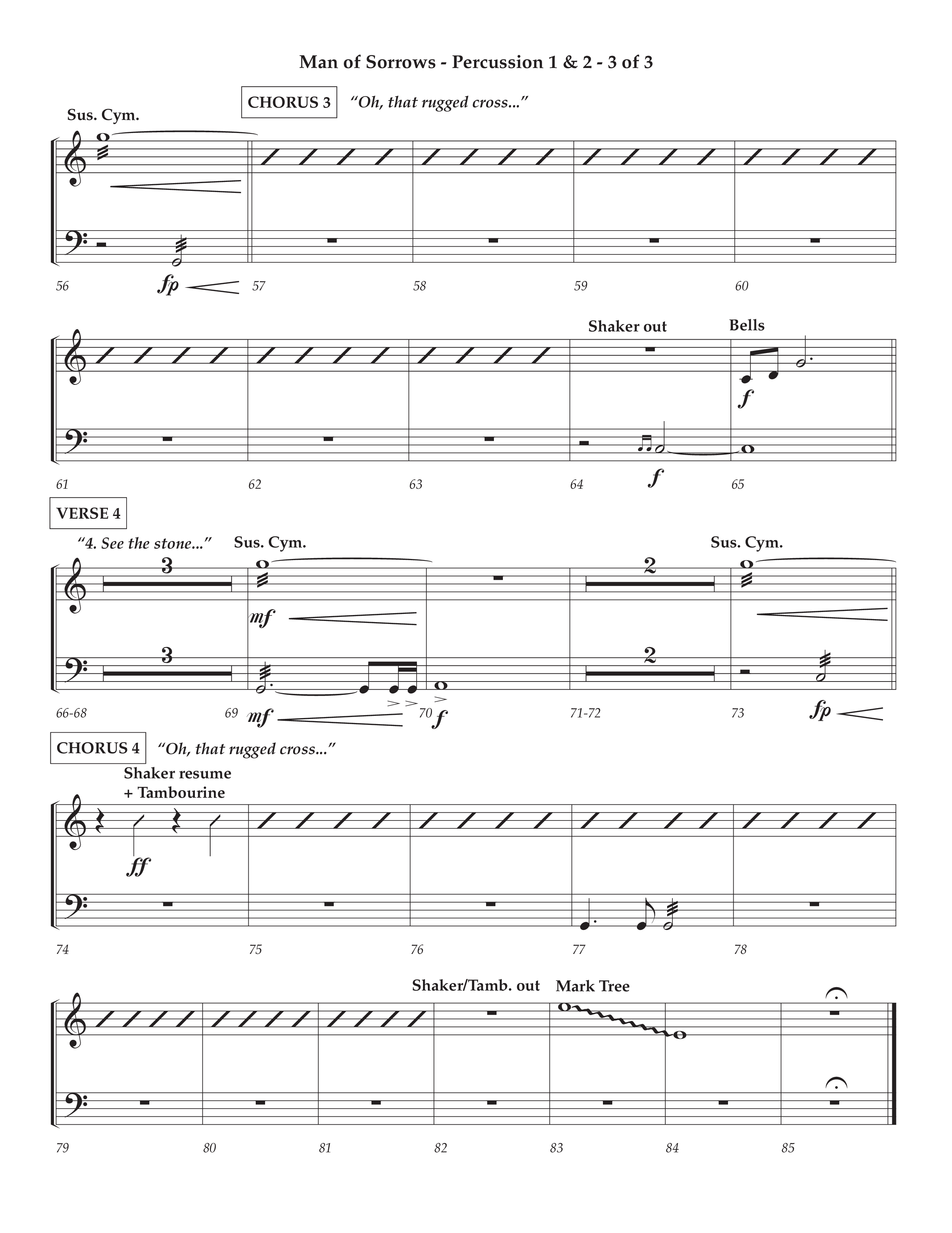 Man Of Sorrows (Choral Anthem SATB) Percussion 1/2 (Lifeway Choral / Arr. Cliff Duren / Orch. Keith Christopher)