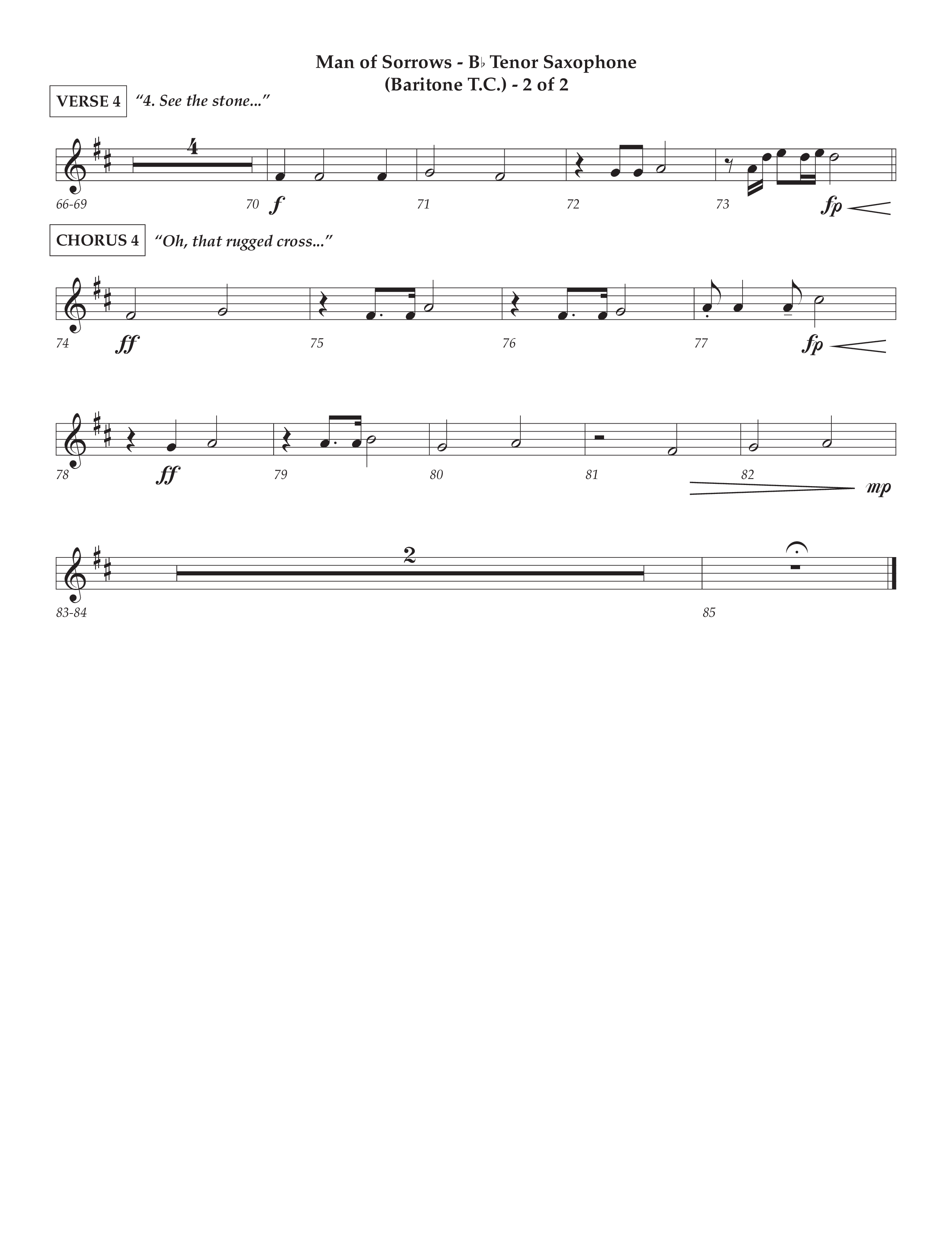 Man Of Sorrows (Choral Anthem SATB) Tenor Sax/Baritone T.C. (Lifeway Choral / Arr. Cliff Duren / Orch. Keith Christopher)