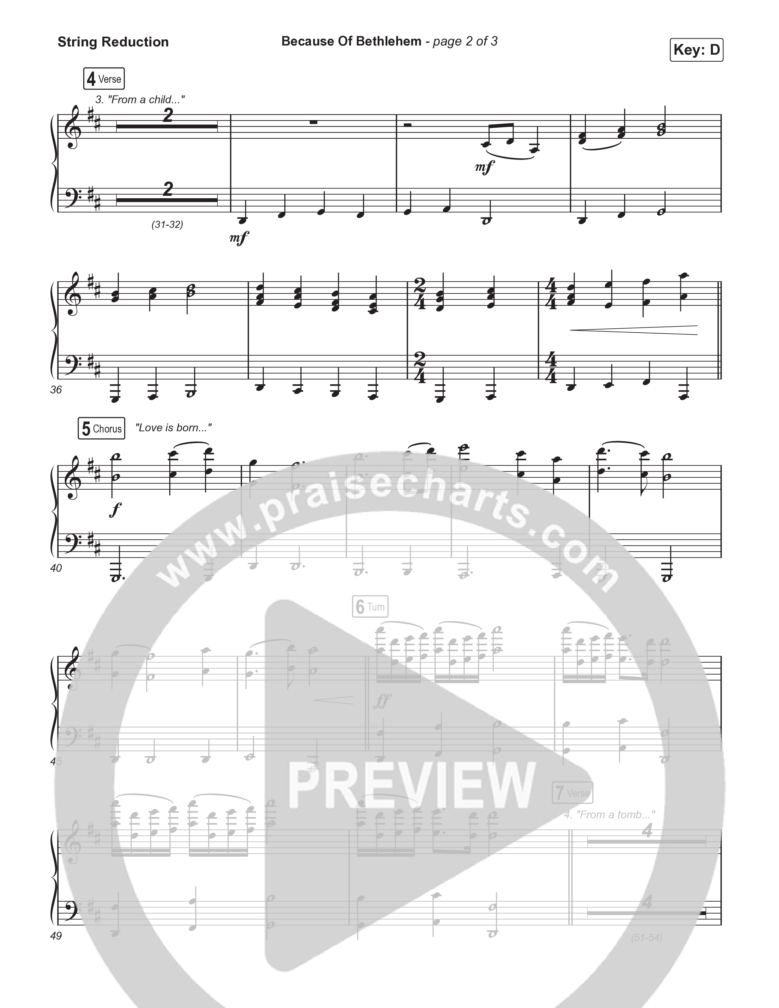 Because Of Bethlehem (Choral Anthem SATB) String Reduction (Matthew West / Arr. Luke Gambill)