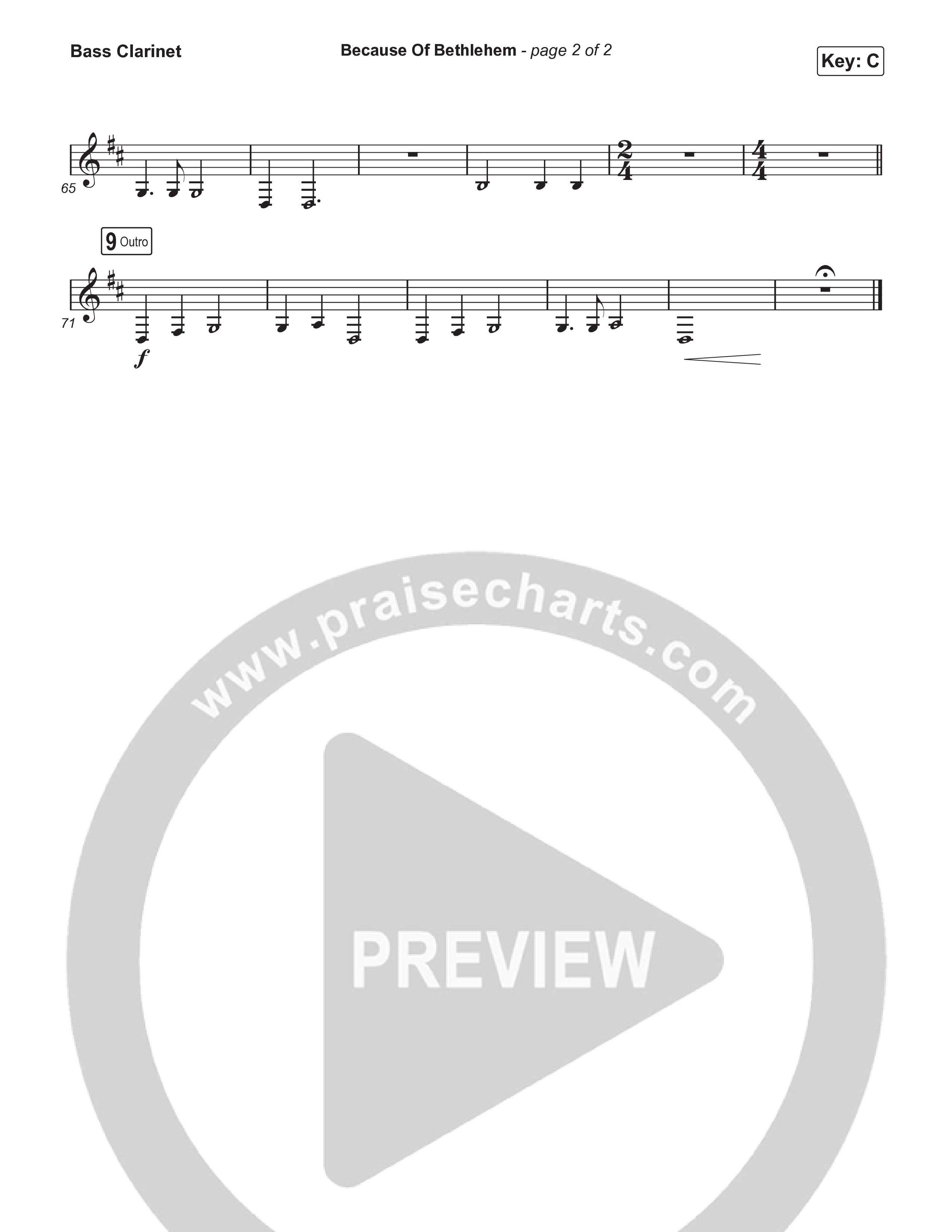 Because Of Bethlehem (Worship Choir/SAB) Bass Clarinet (Matthew West / Arr. Luke Gambill)