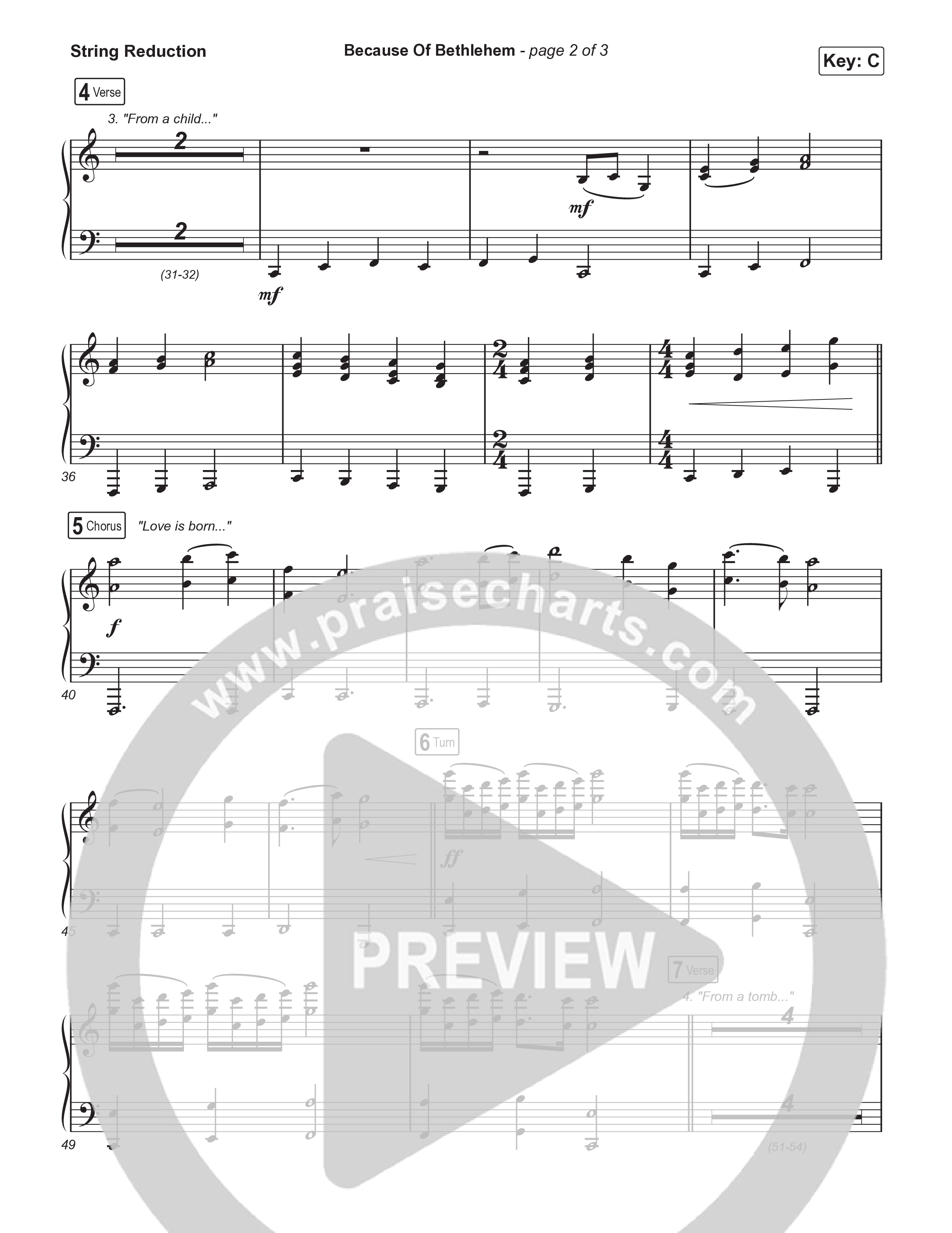 Because Of Bethlehem (Worship Choir/SAB) String Reduction (Matthew West / Arr. Luke Gambill)