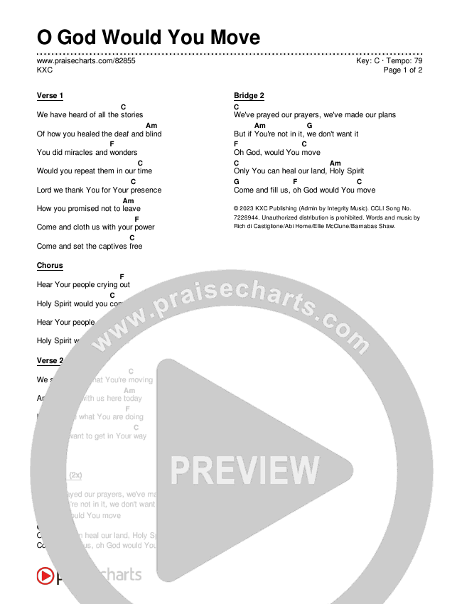 O God Would You Move Chords & Lyrics (KXC)