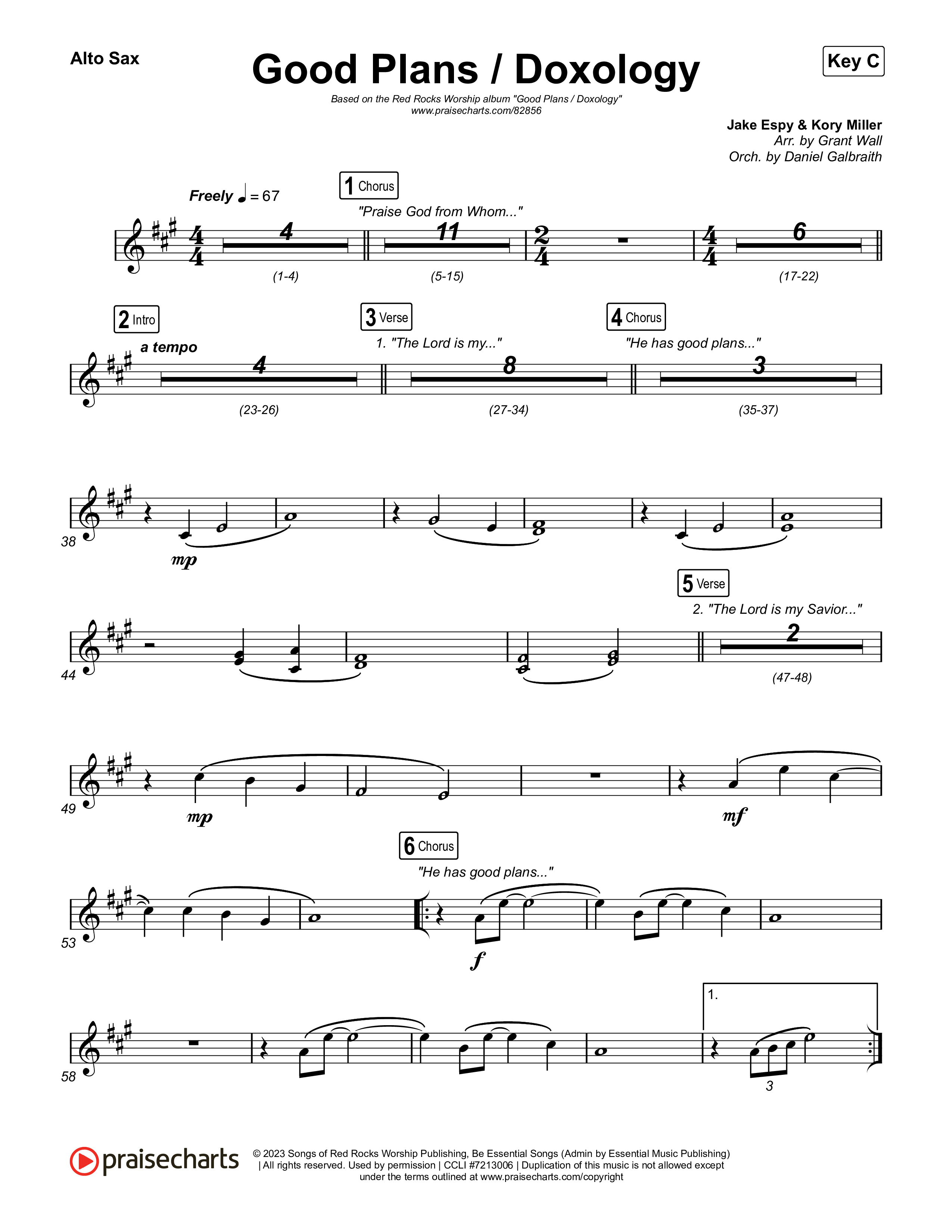 Good Plans/Doxology Alto Sax (Red Rocks Worship)