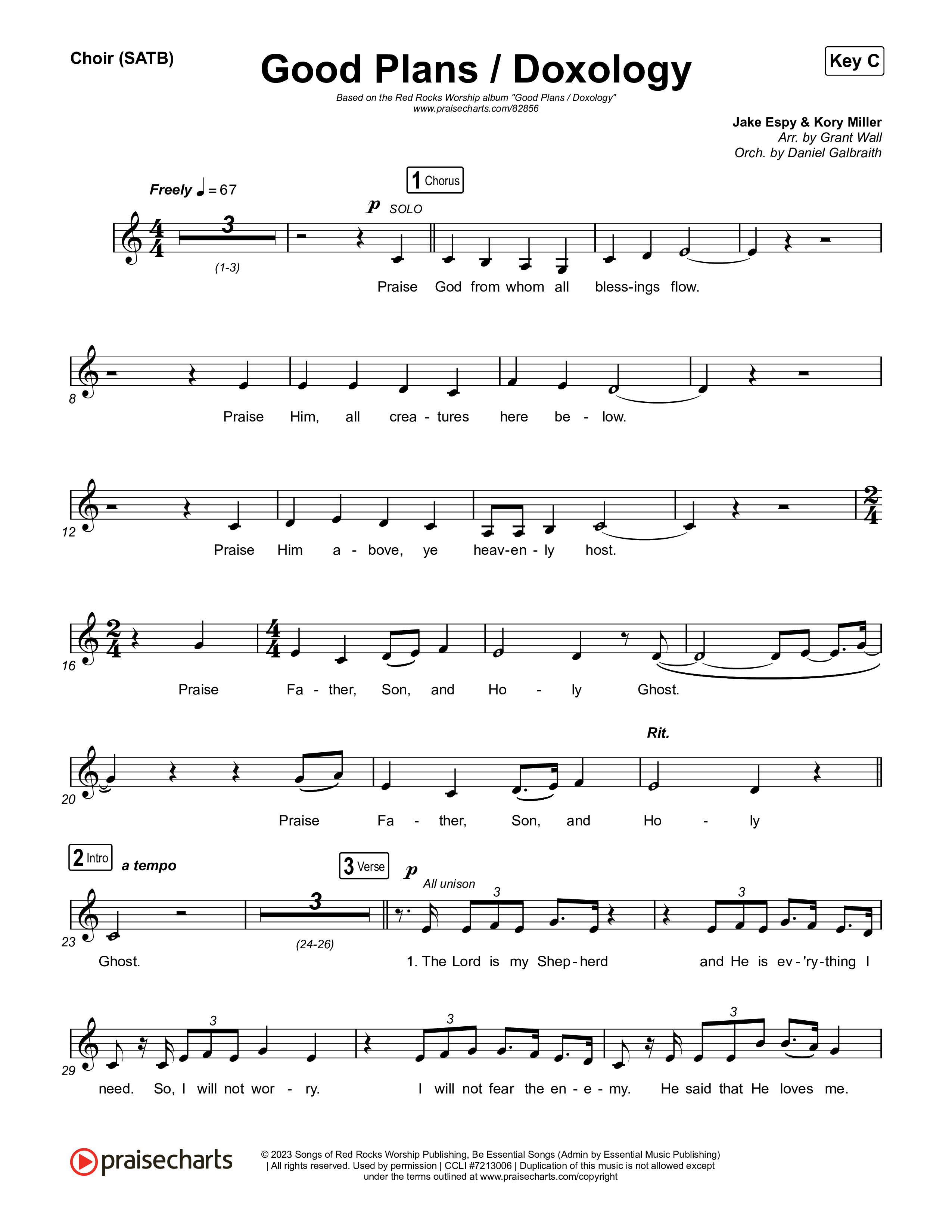 Good Plans/Doxology Choir Sheet (SATB) (Red Rocks Worship)