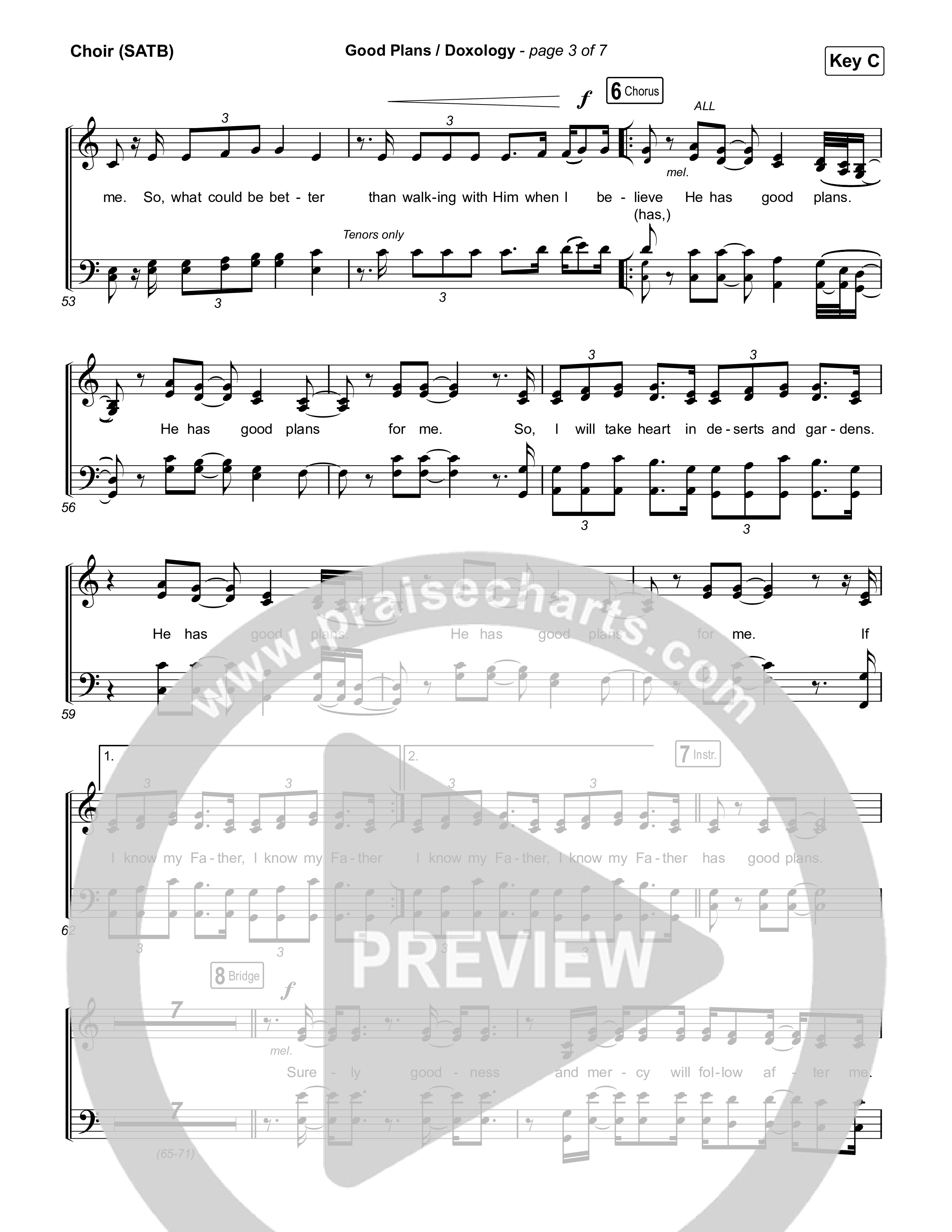 Good Plans/Doxology Choir Sheet (SATB) (Red Rocks Worship)