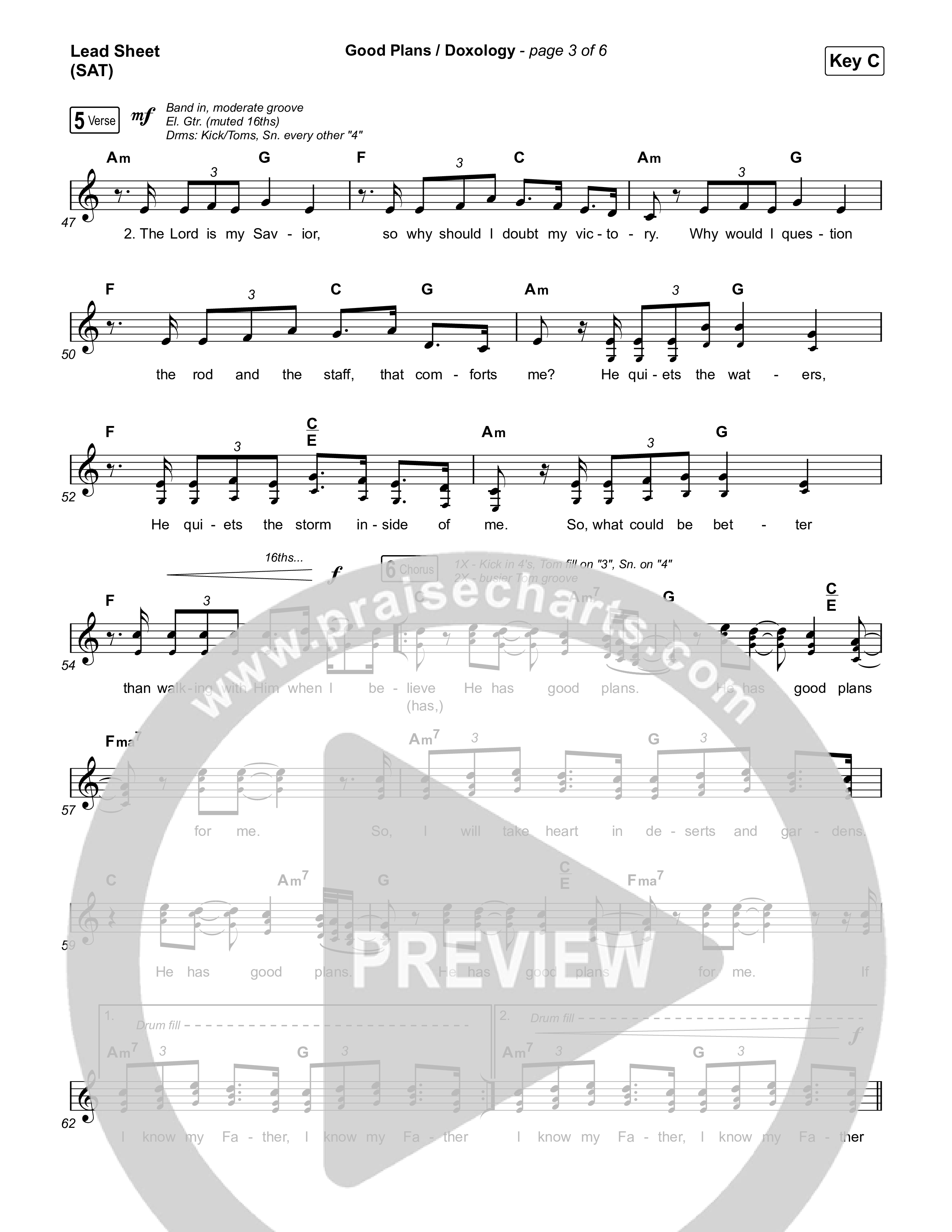 Good Plans/Doxology Lead Sheet (SAT) (Red Rocks Worship)