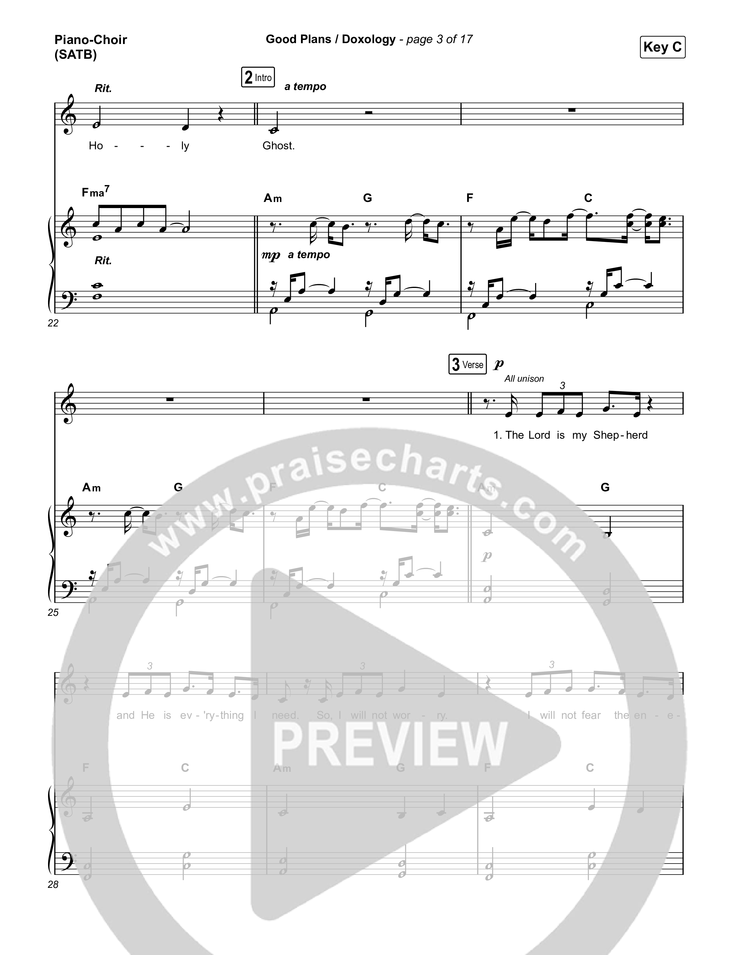 Good Plans/Doxology Piano/Vocal (SATB) (Red Rocks Worship)