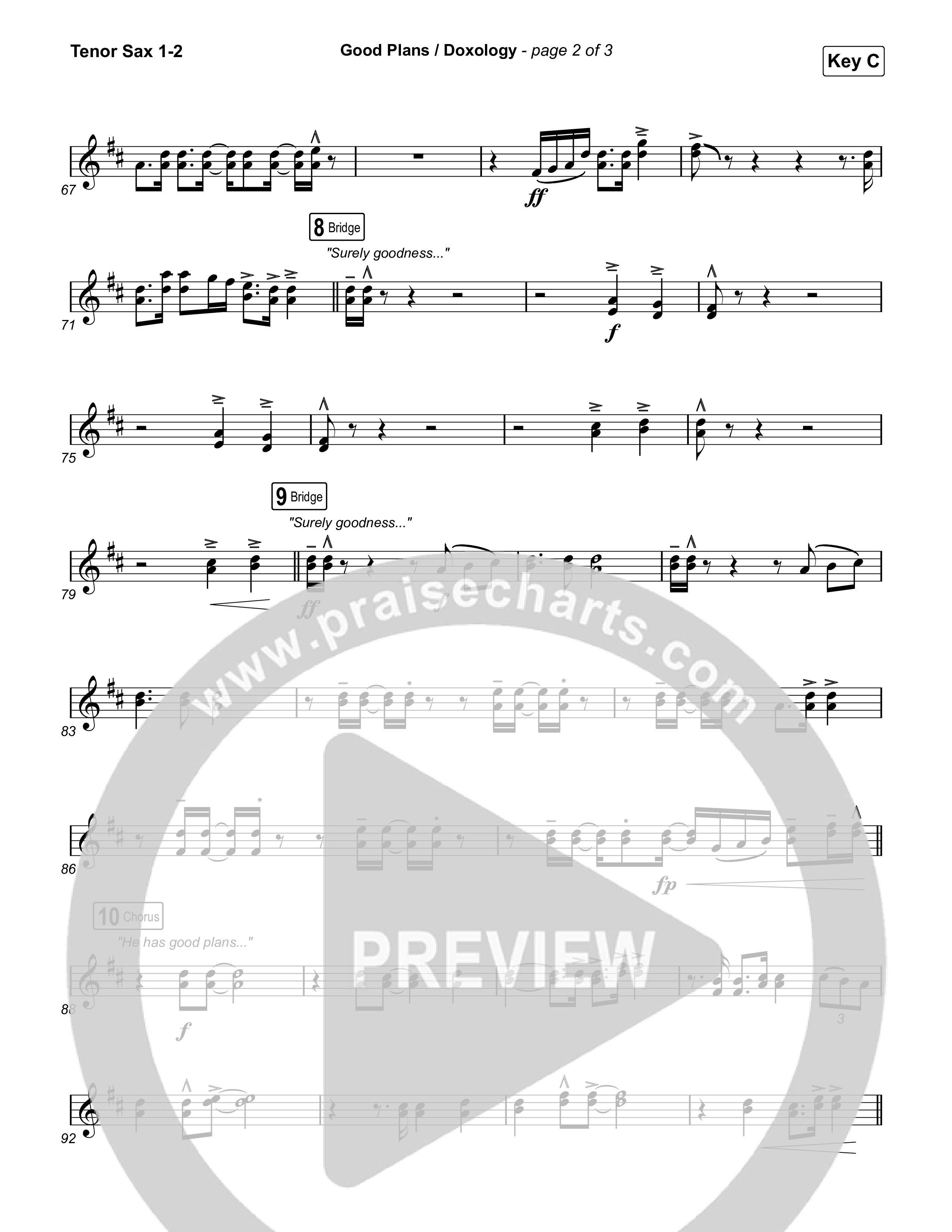 Good Plans/Doxology Tenor Sax 1,2 (Red Rocks Worship)