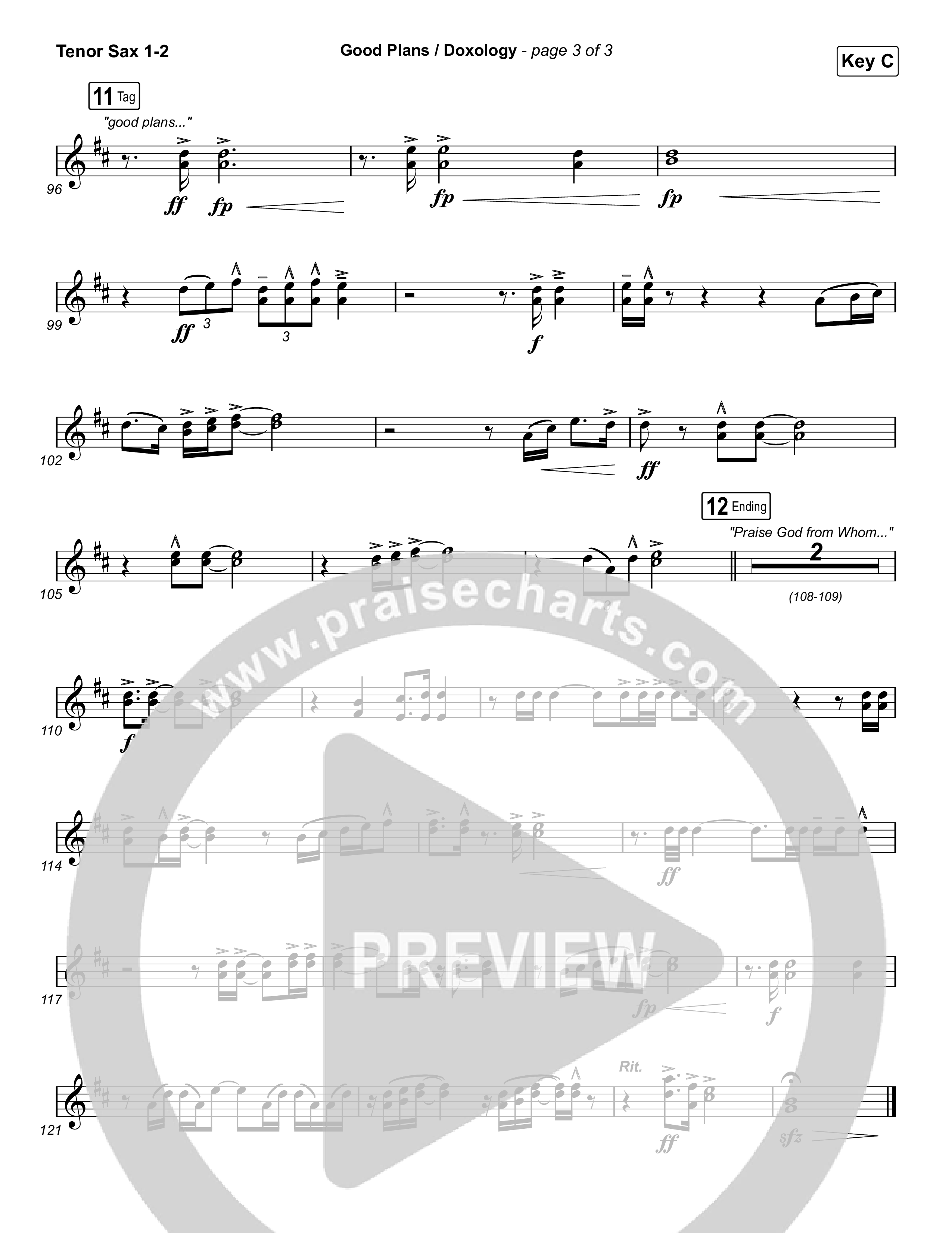 Good Plans/Doxology Tenor Sax 1,2 (Red Rocks Worship)