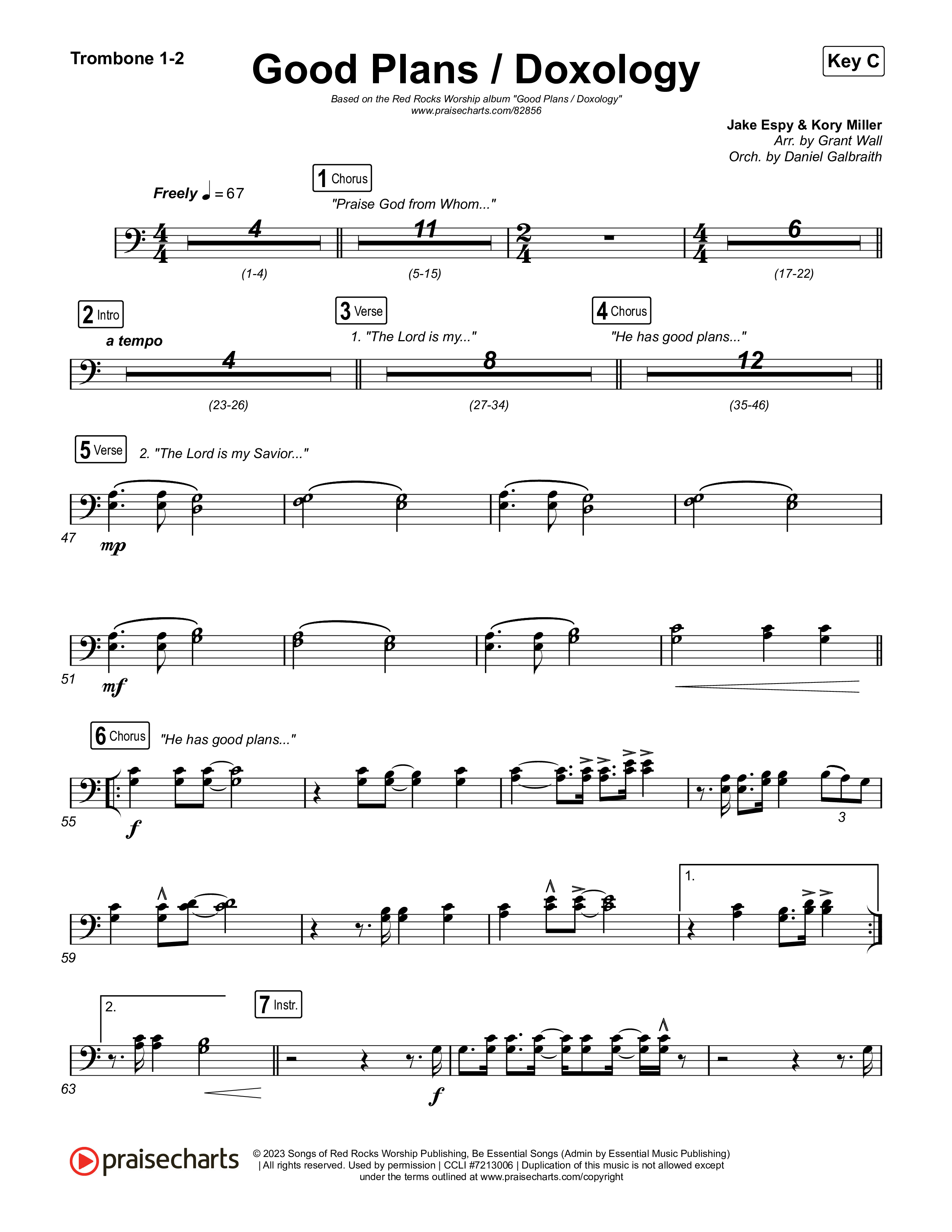 Good Plans/Doxology Trombone 1,2 (Red Rocks Worship)