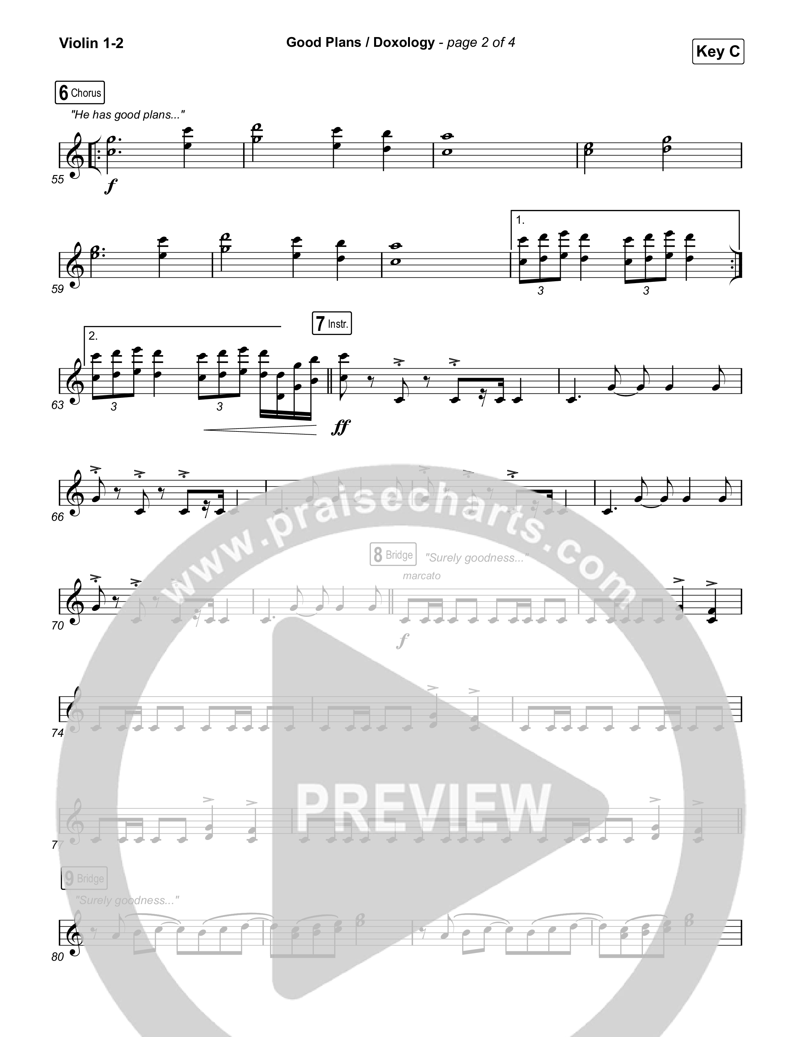 Good Plans/Doxology Violin 1,2 (Red Rocks Worship)