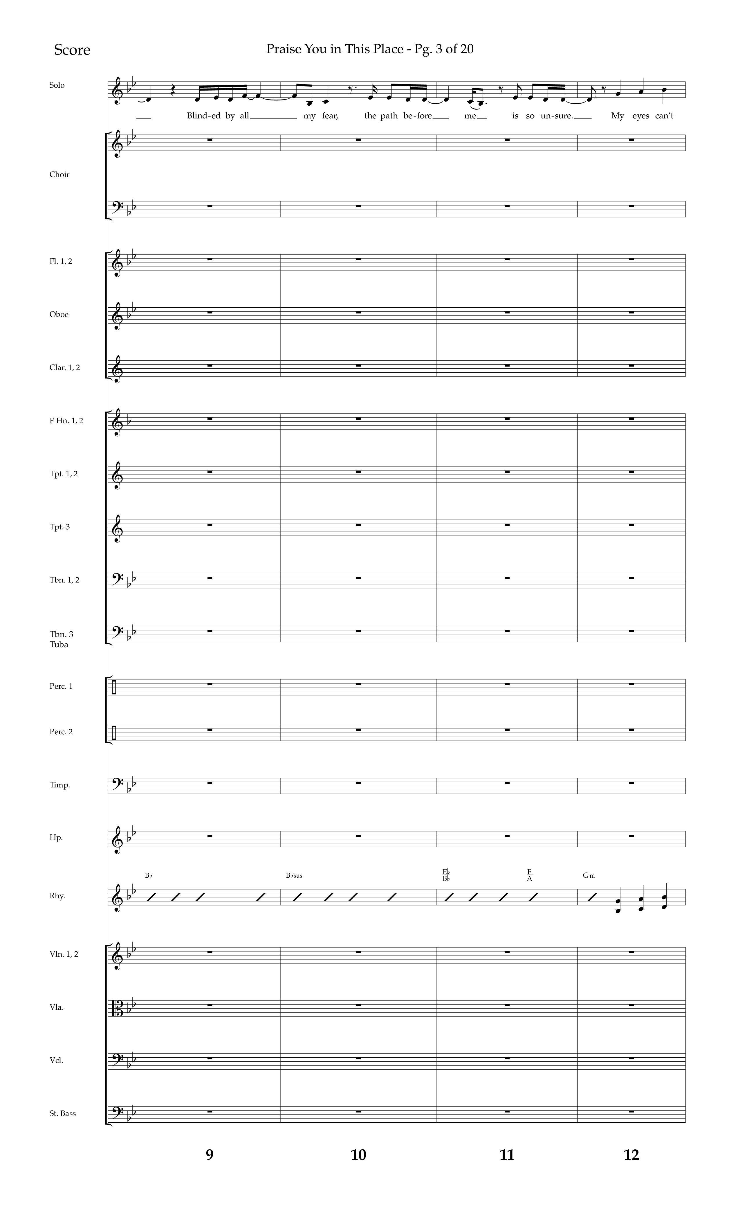 Praise You In This Place (Choral Anthem SATB) Conductor's Score (Lifeway Choral / Arr. Cliff Duren)