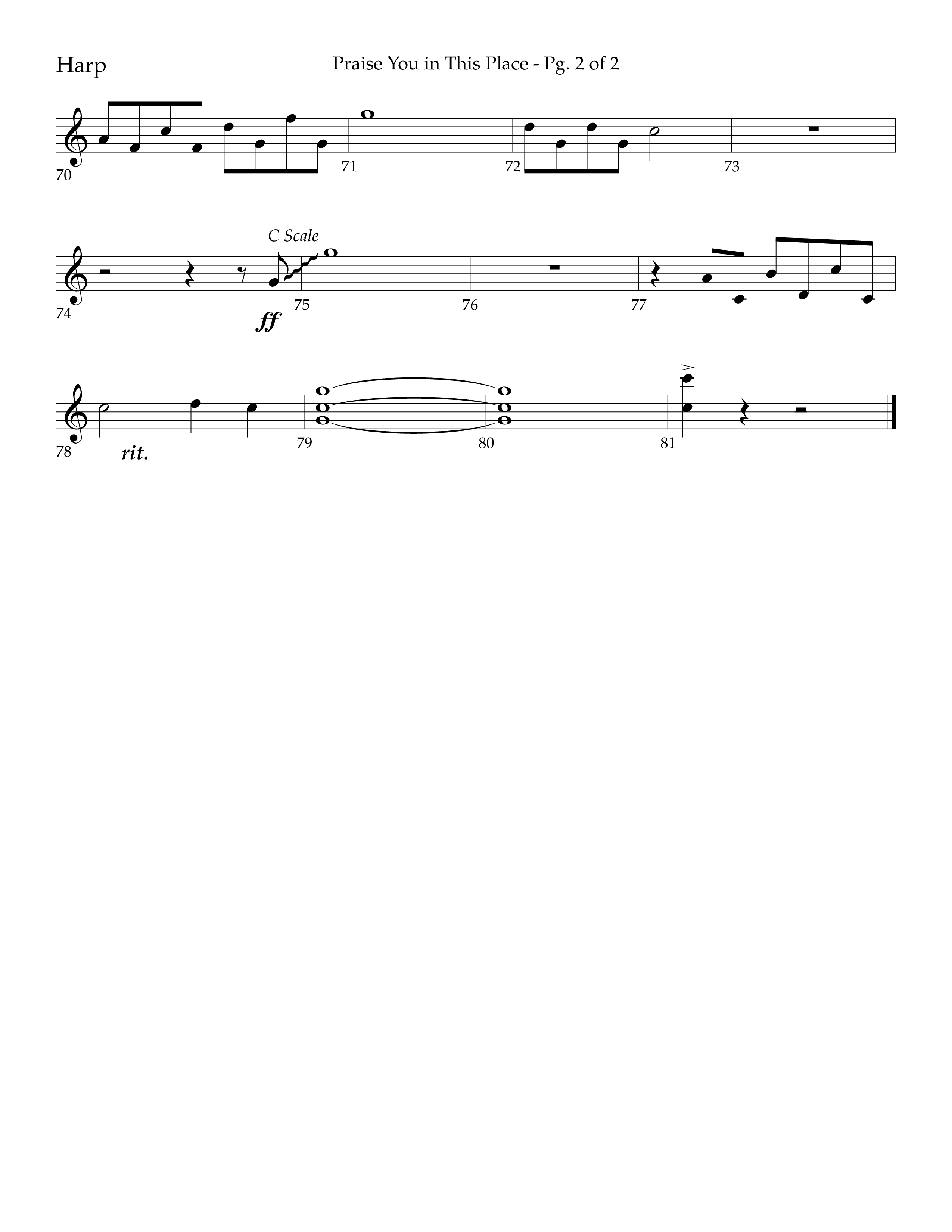 Praise You In This Place (Choral Anthem SATB) Harp (Lifeway Choral / Arr. Cliff Duren)