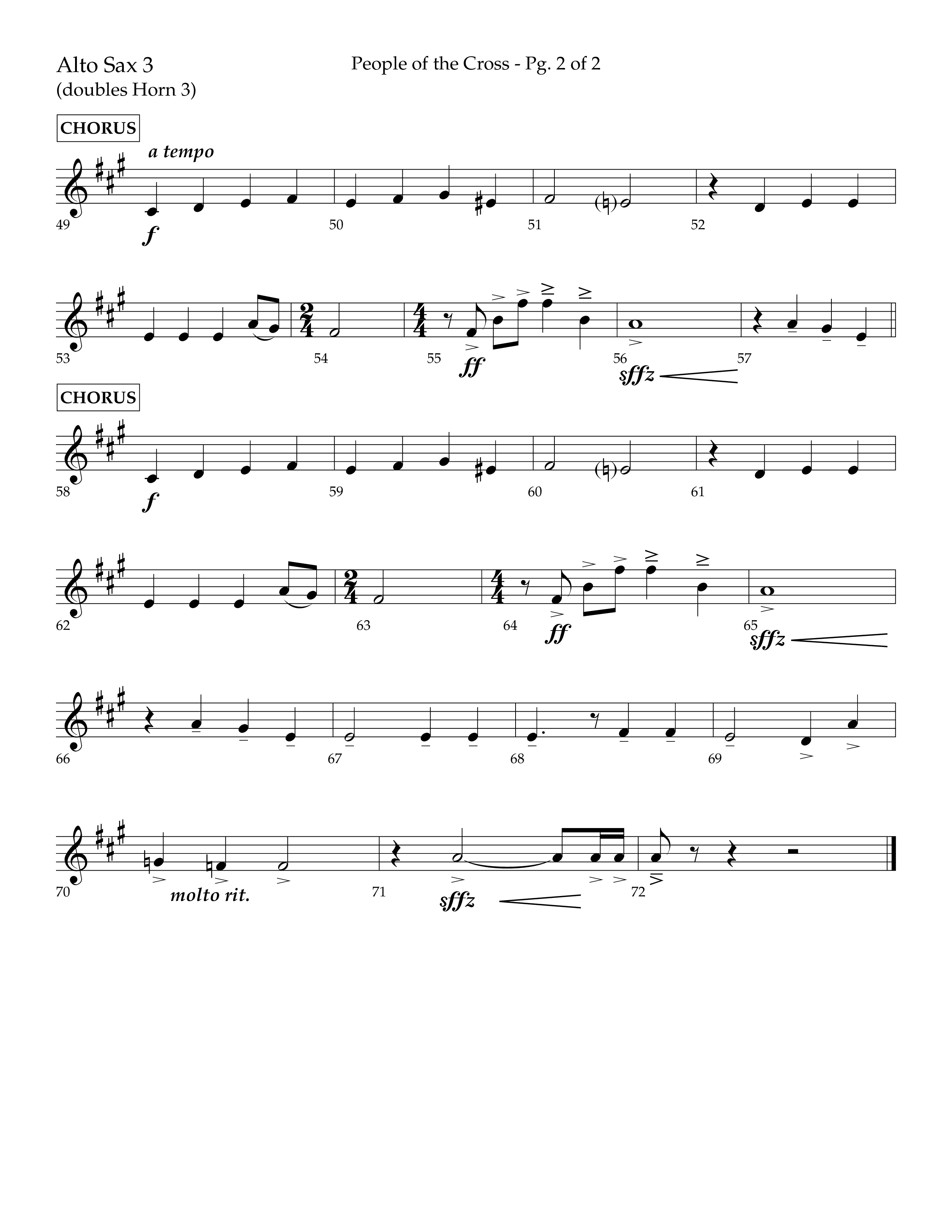 People Of The Cross (Choral Anthem SATB) Alto Sax (Lifeway Choral / Arr. Kirk Kirkland / Orch. Phillip Keveren)