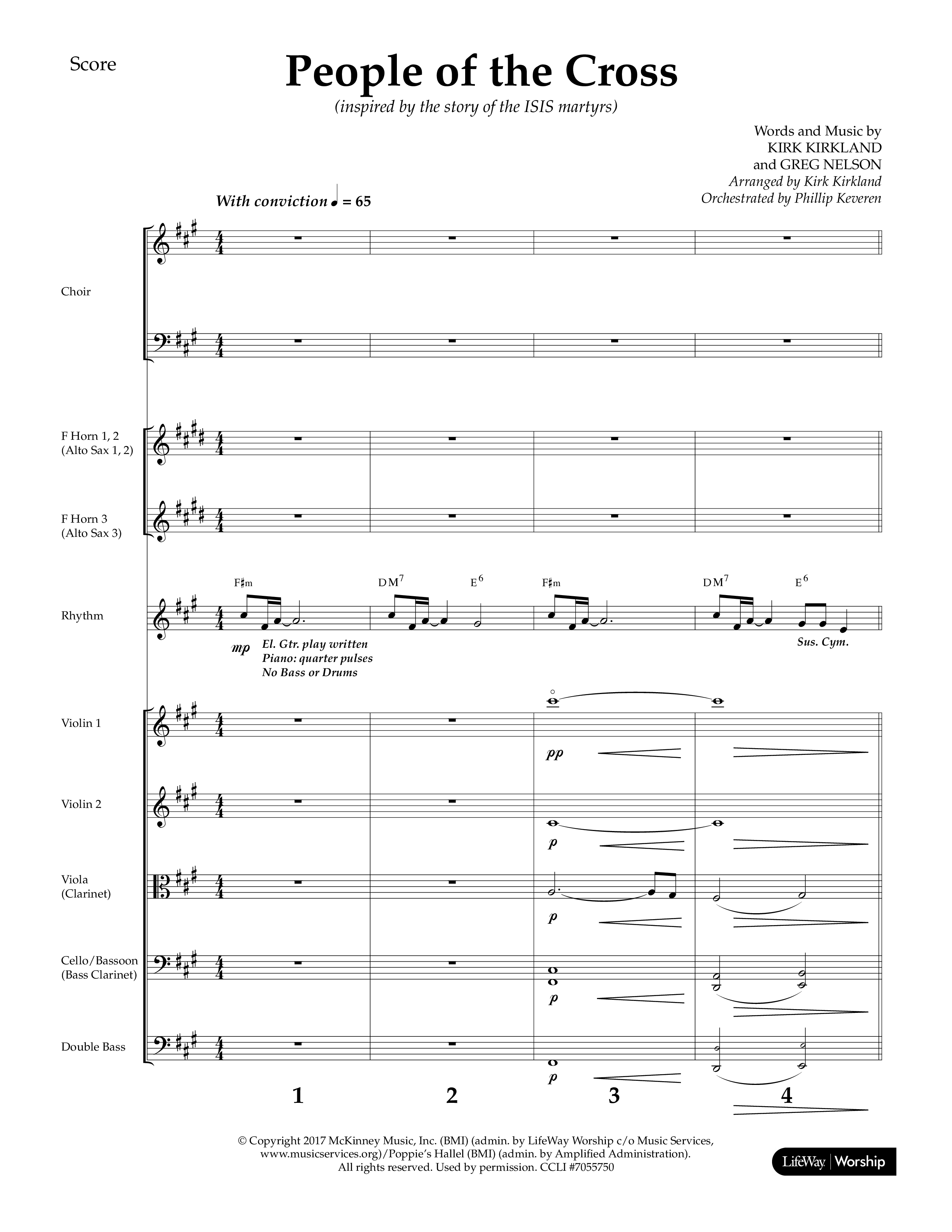 People Of The Cross (Choral Anthem SATB) Orchestration (Lifeway Choral / Arr. Kirk Kirkland / Orch. Phillip Keveren)