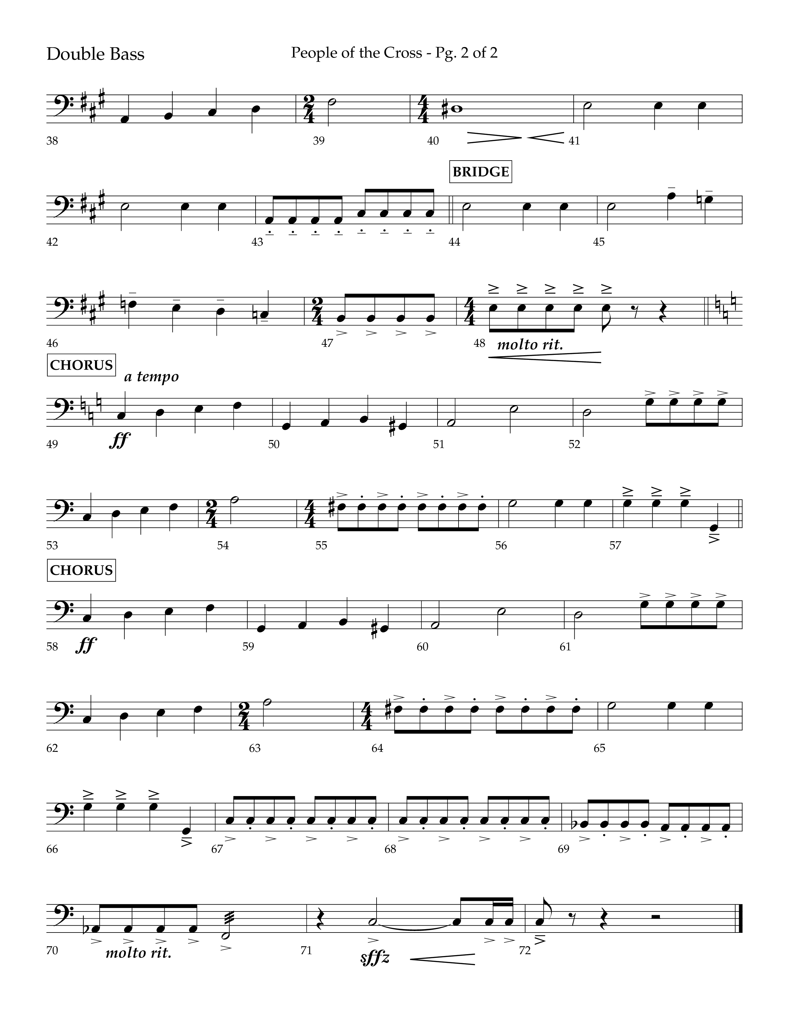 People Of The Cross (Choral Anthem SATB) Double Bass (Lifeway Choral / Arr. Kirk Kirkland / Orch. Phillip Keveren)