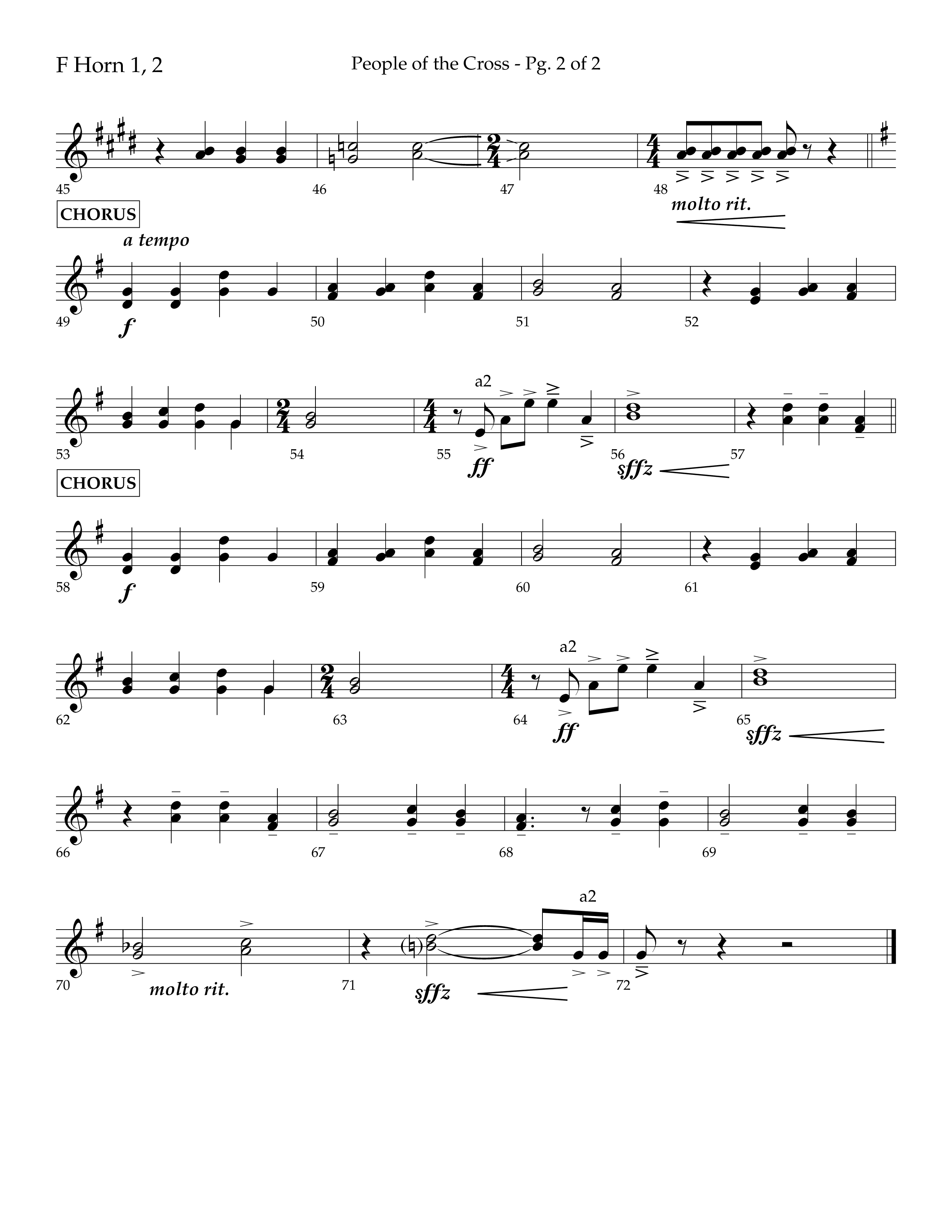 People Of The Cross (Choral Anthem SATB) French Horn 1/2 (Lifeway Choral / Arr. Kirk Kirkland / Orch. Phillip Keveren)