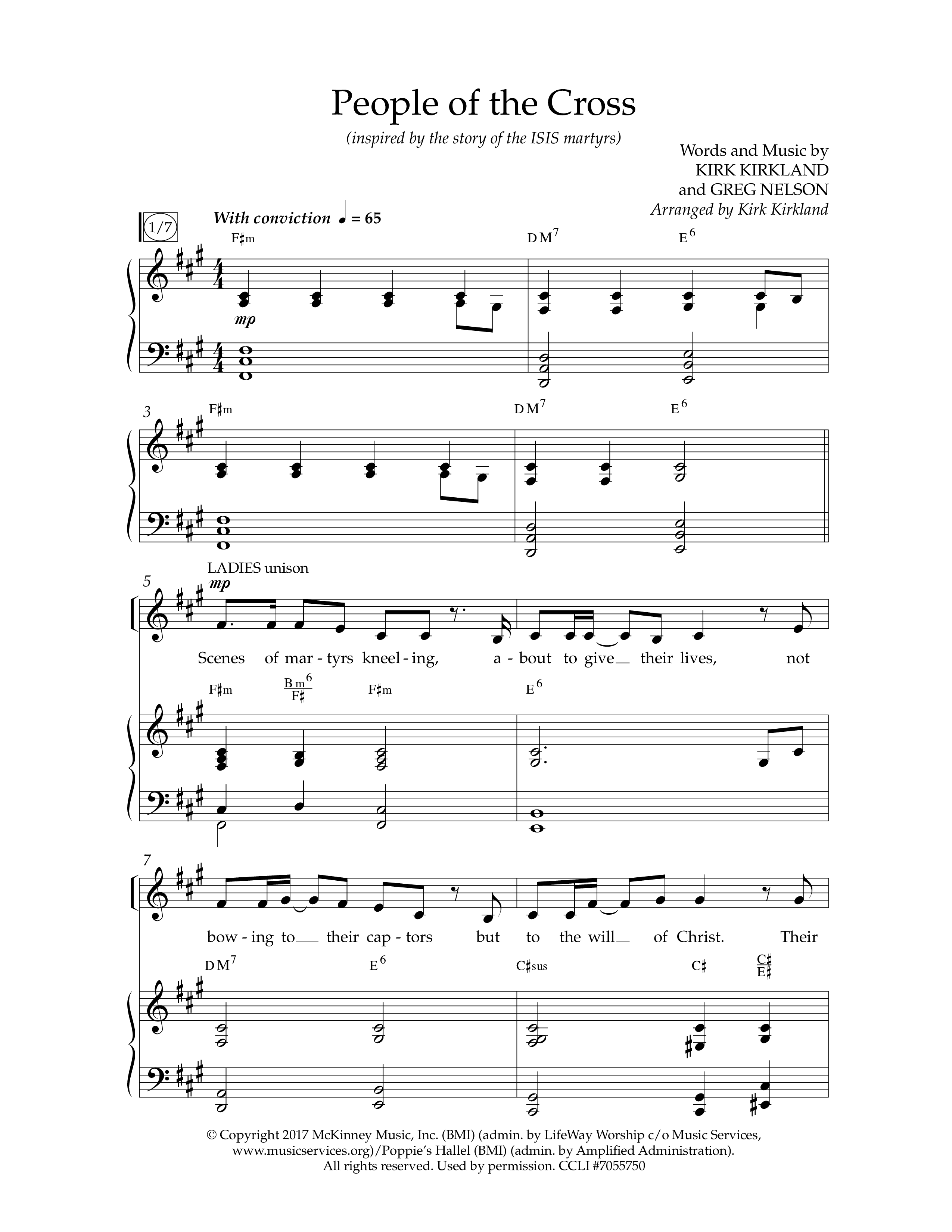 People Of The Cross (Choral Anthem SATB) Anthem (SATB/Piano) (Lifeway Choral / Arr. Kirk Kirkland / Orch. Phillip Keveren)